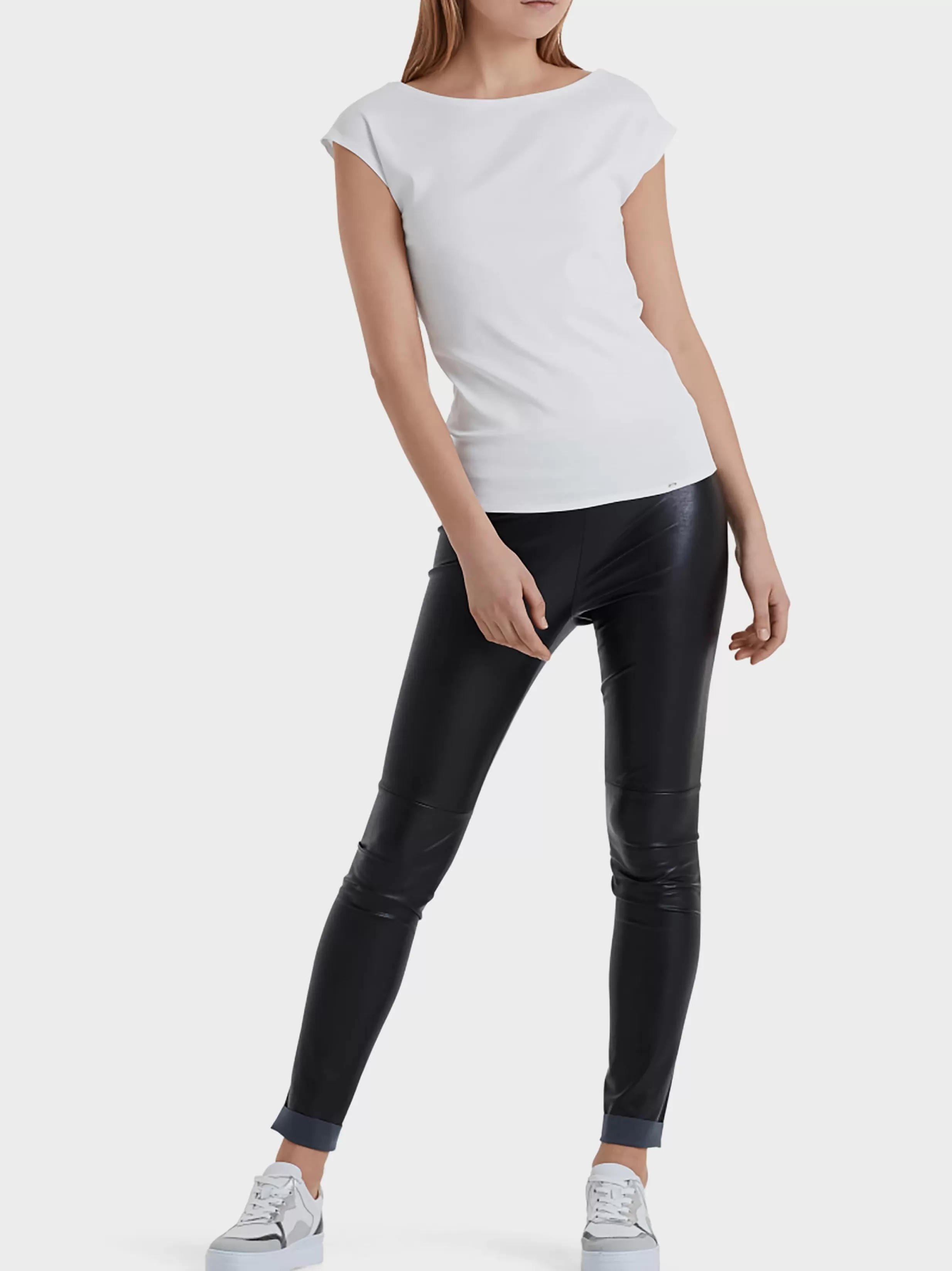 Fashion Marc Cain Basic-Shirt mit weitem Ausschnitt white