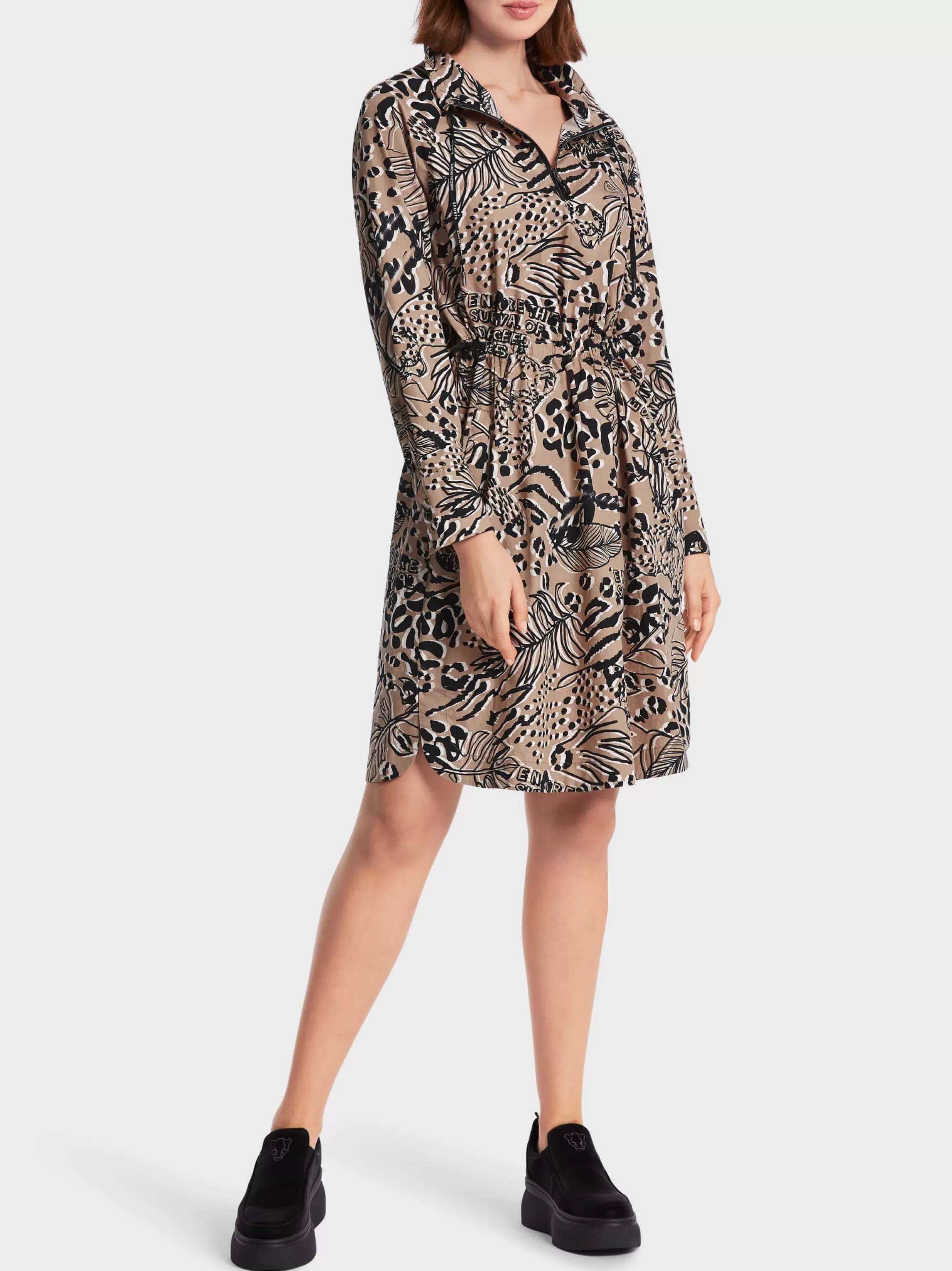 Fashion Marc Cain Bedrucktes Kleid "Rethink Together" bright camel