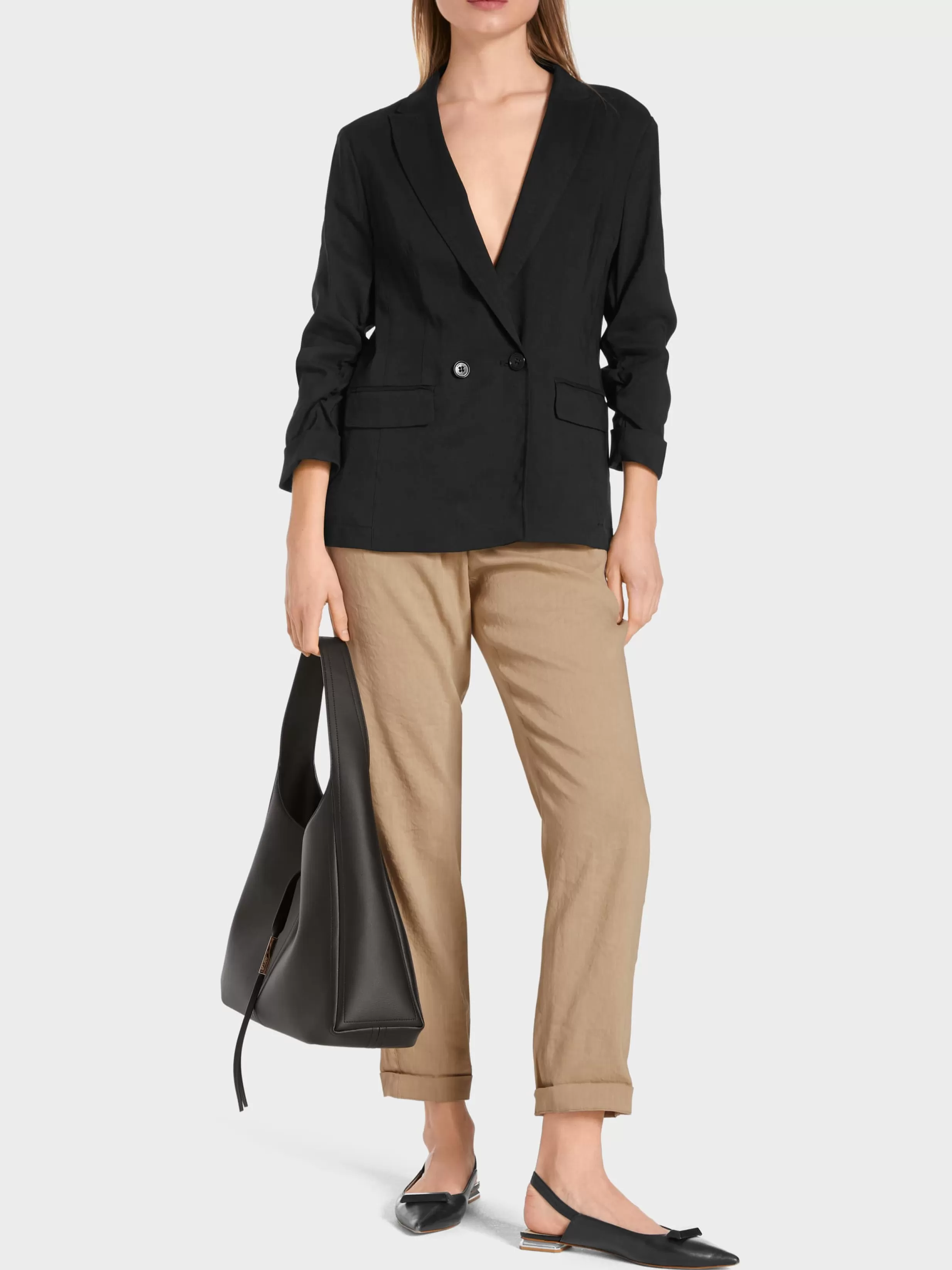 Flash Sale Marc Cain Blazer aus Leinen-Viskose-Mix black