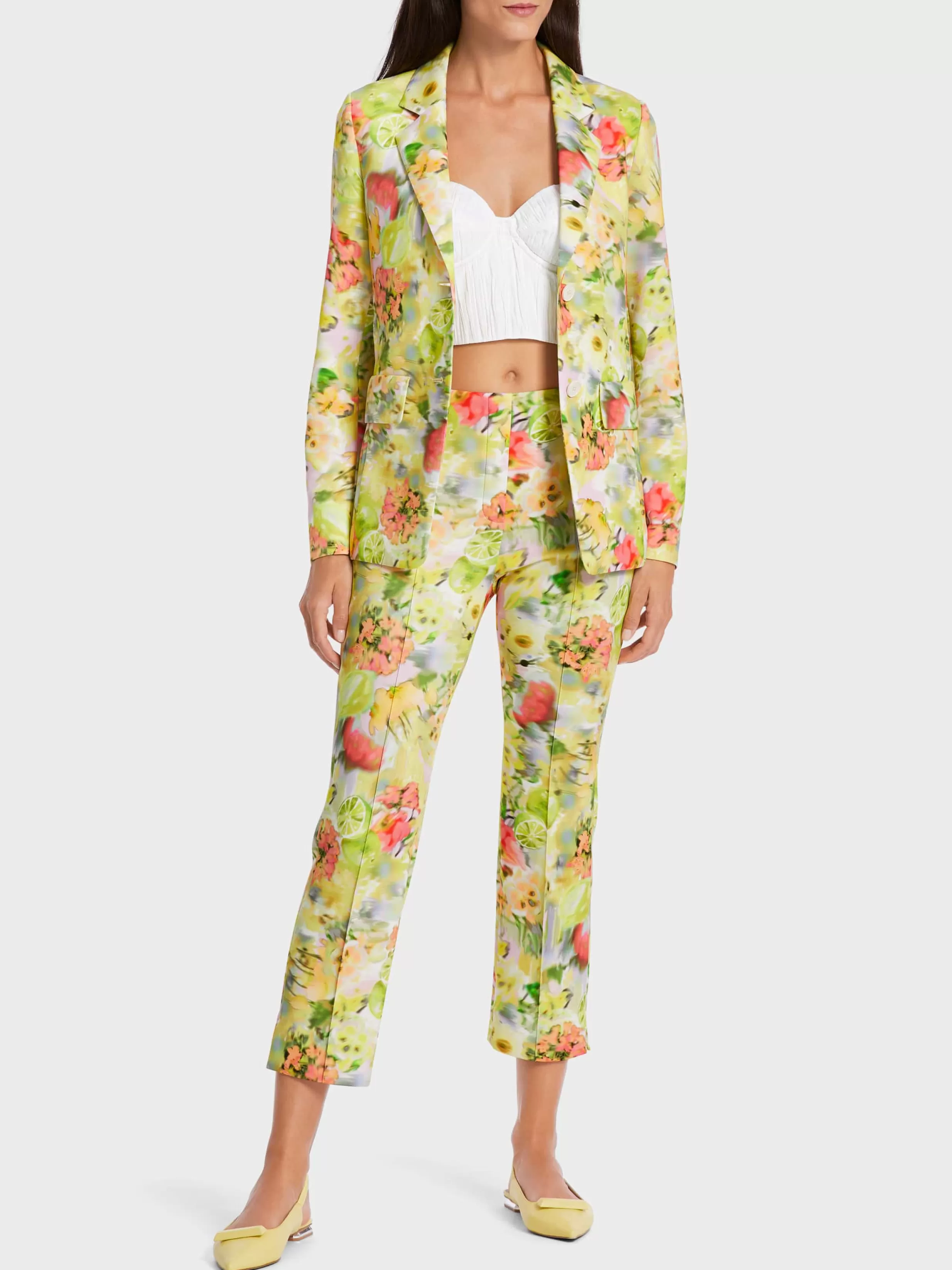 Online Marc Cain Blazer im aktuellen blurry Print pale lemon