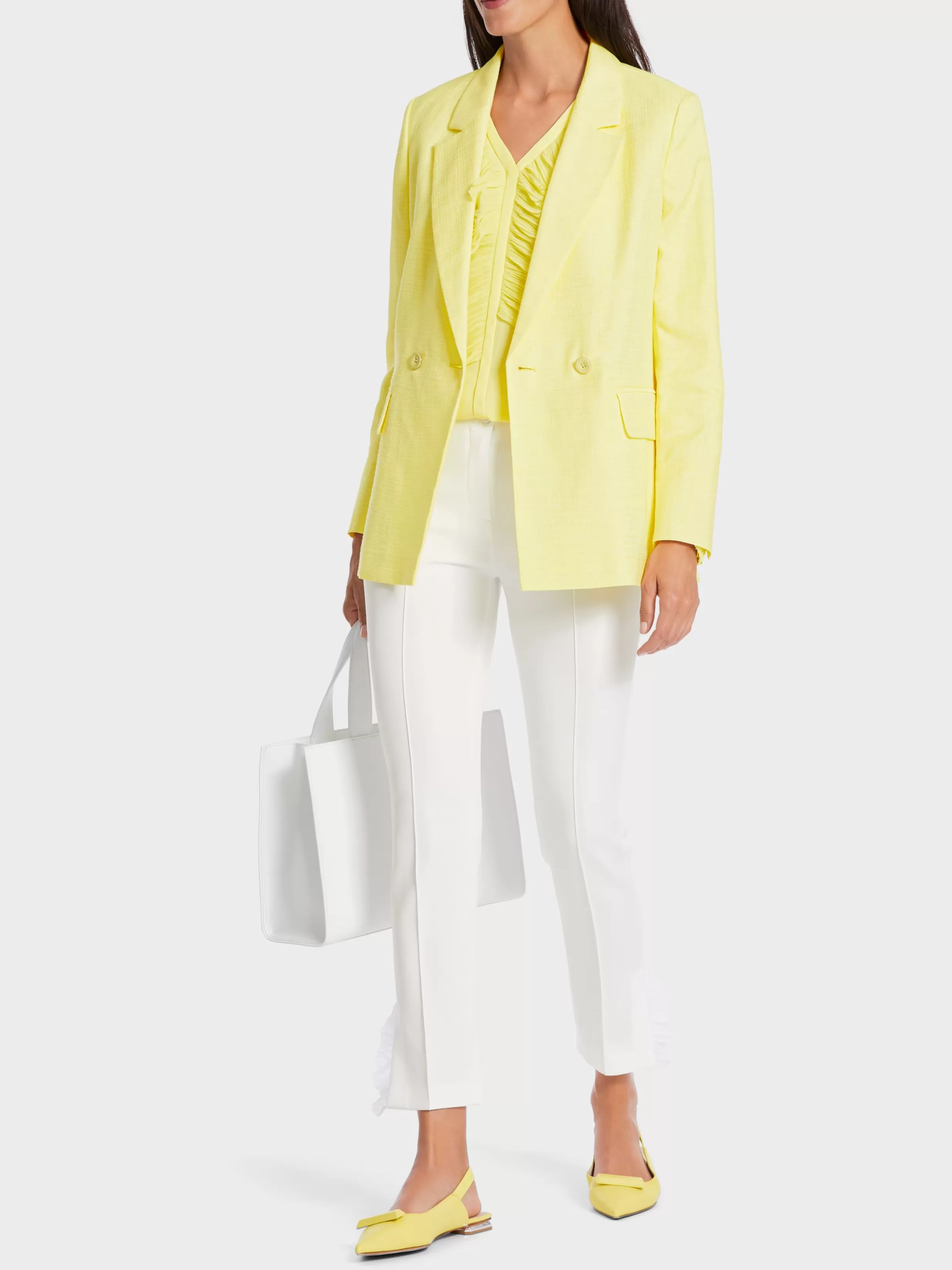 Outlet Marc Cain Blazer in Leinen-Optik pale lemon