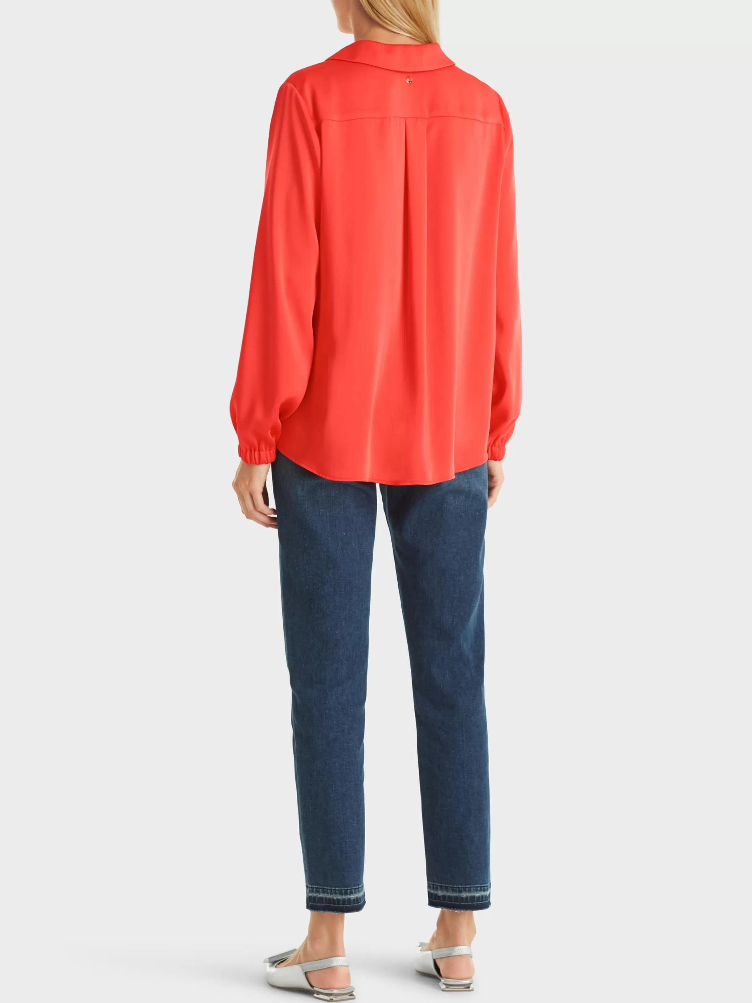 Discount Marc Cain Bluse im Polo-Stil bright tomato