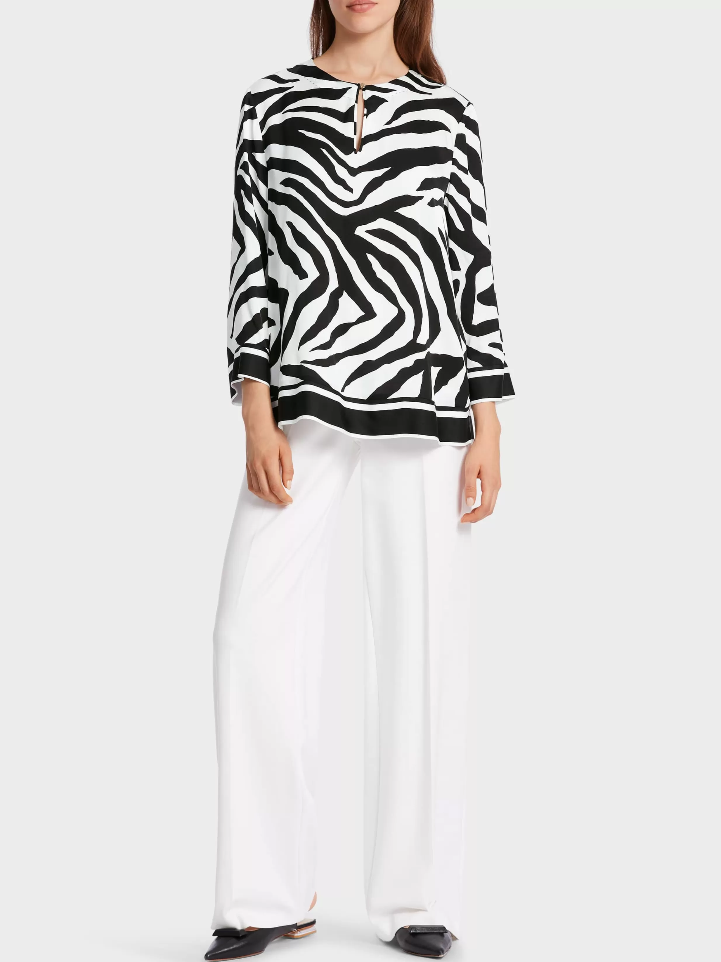 Outlet Marc Cain Bluse im Zebra-Print white and black