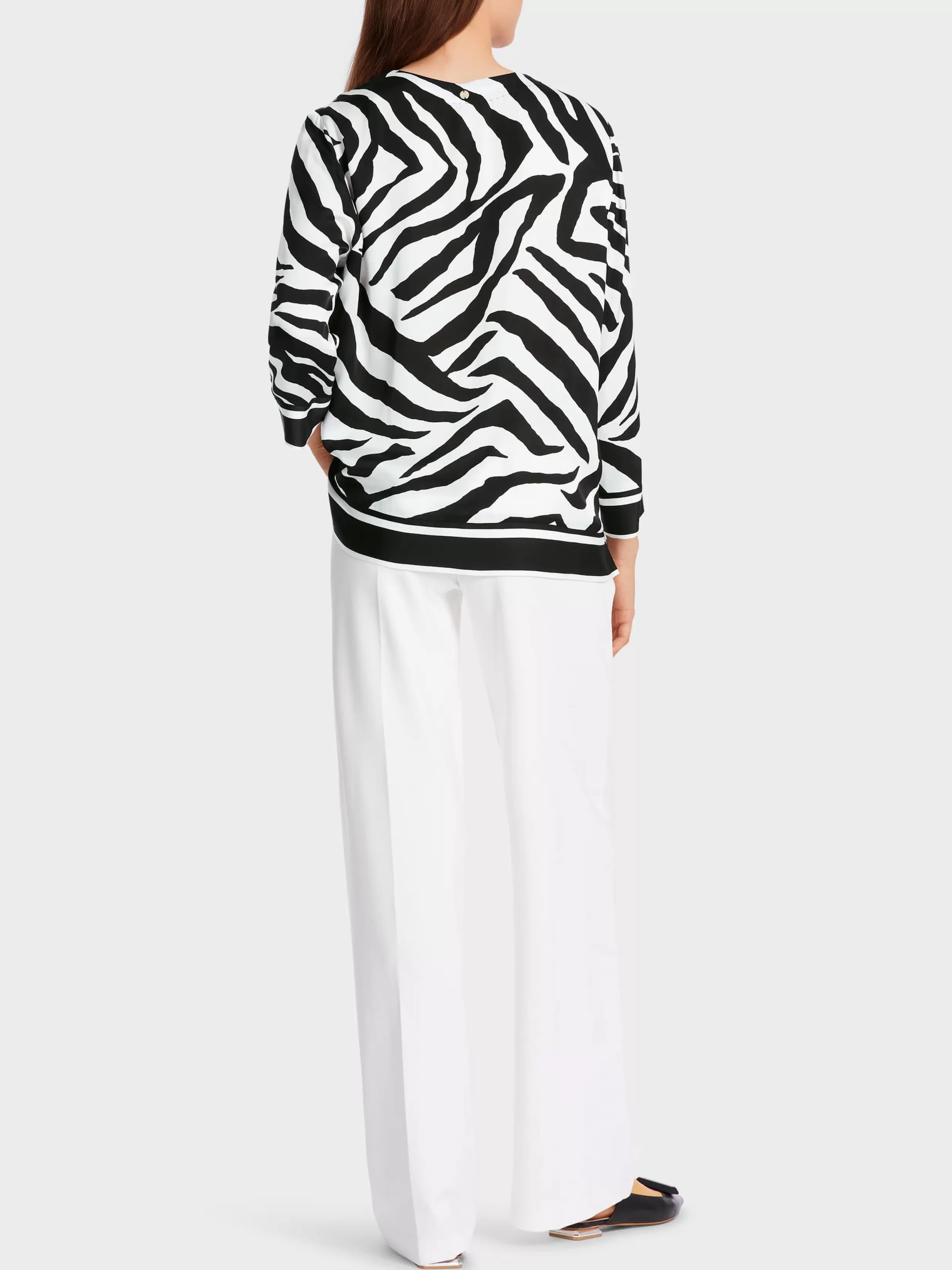 Outlet Marc Cain Bluse im Zebra-Print white and black