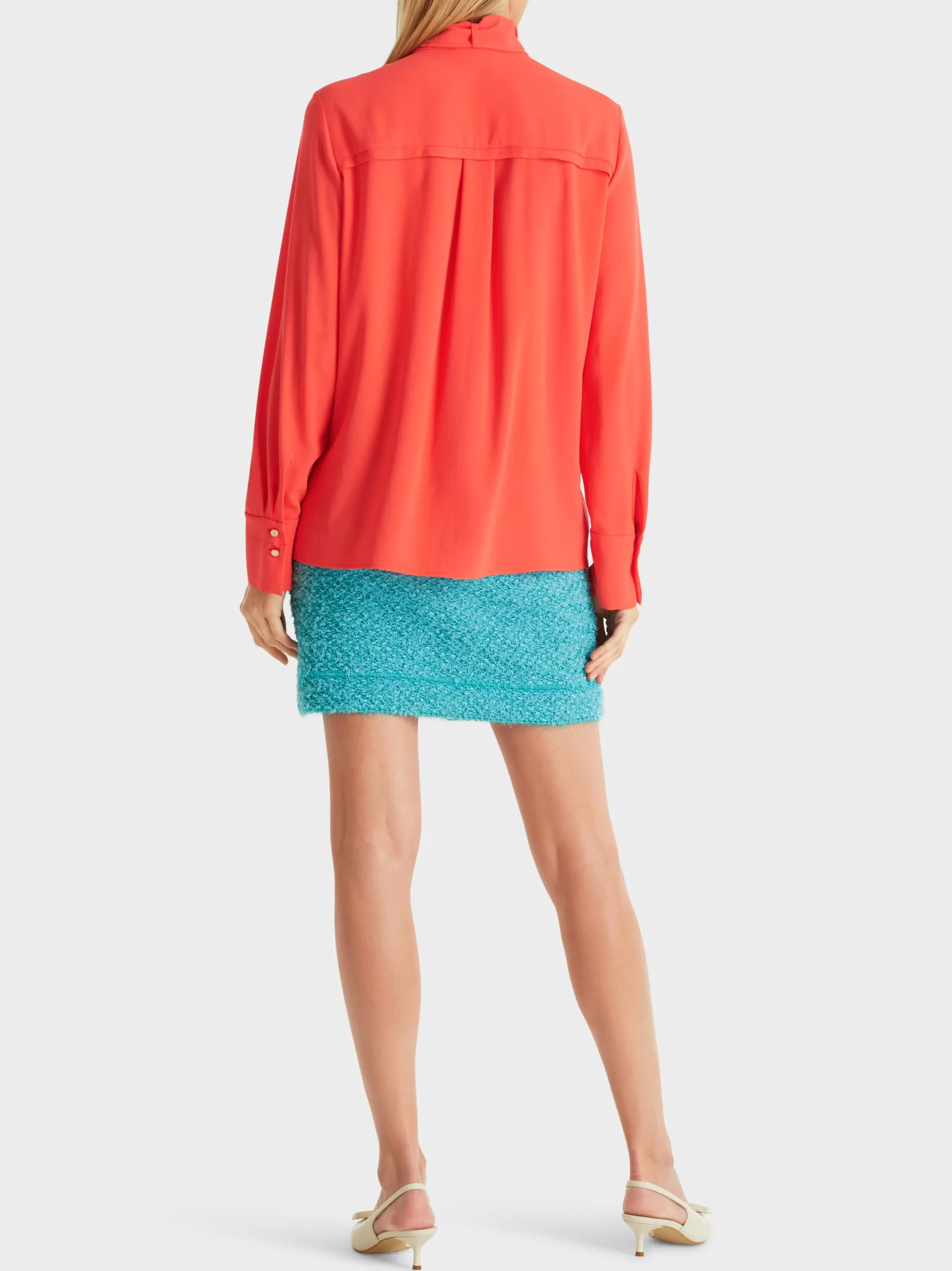 Cheap Marc Cain Bluse mit Stehkragen und Schluppe bright tomato