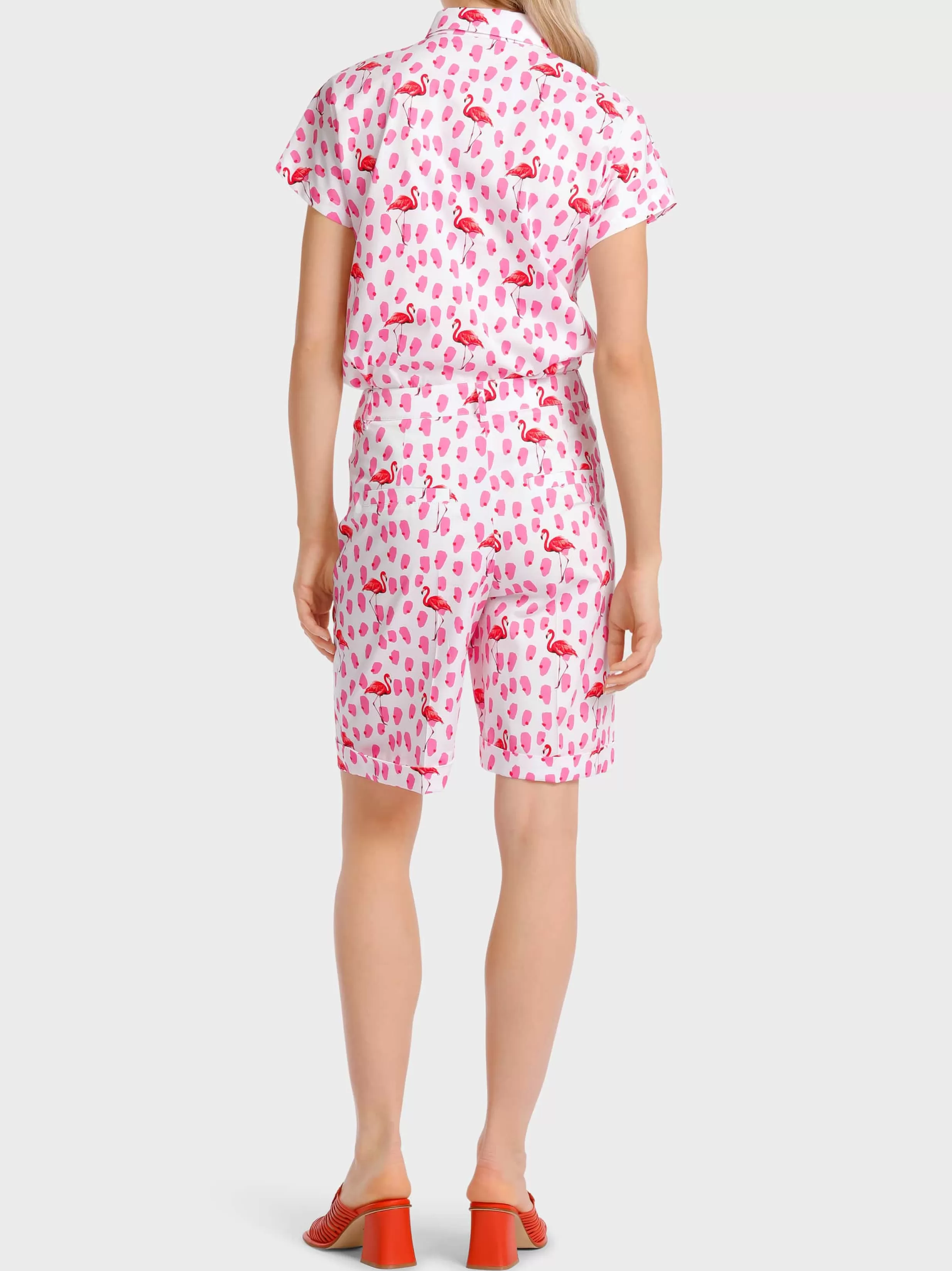 Flash Sale Marc Cain Bluse mit tonigem Flamingo-Print lip gloss