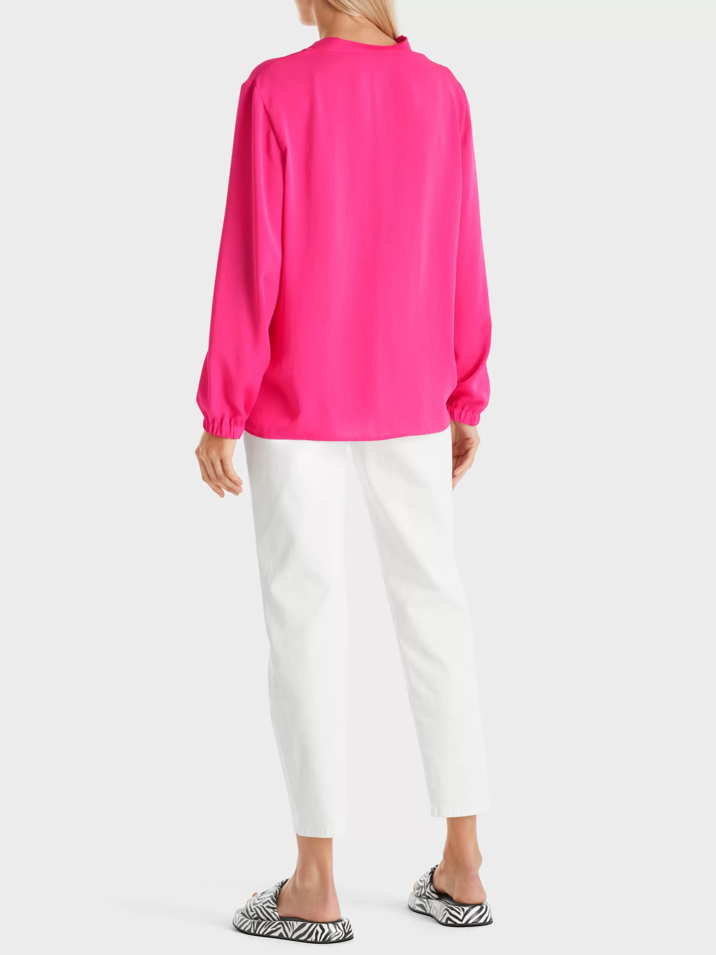 Sale Marc Cain Bluse mit V-Neck super pink