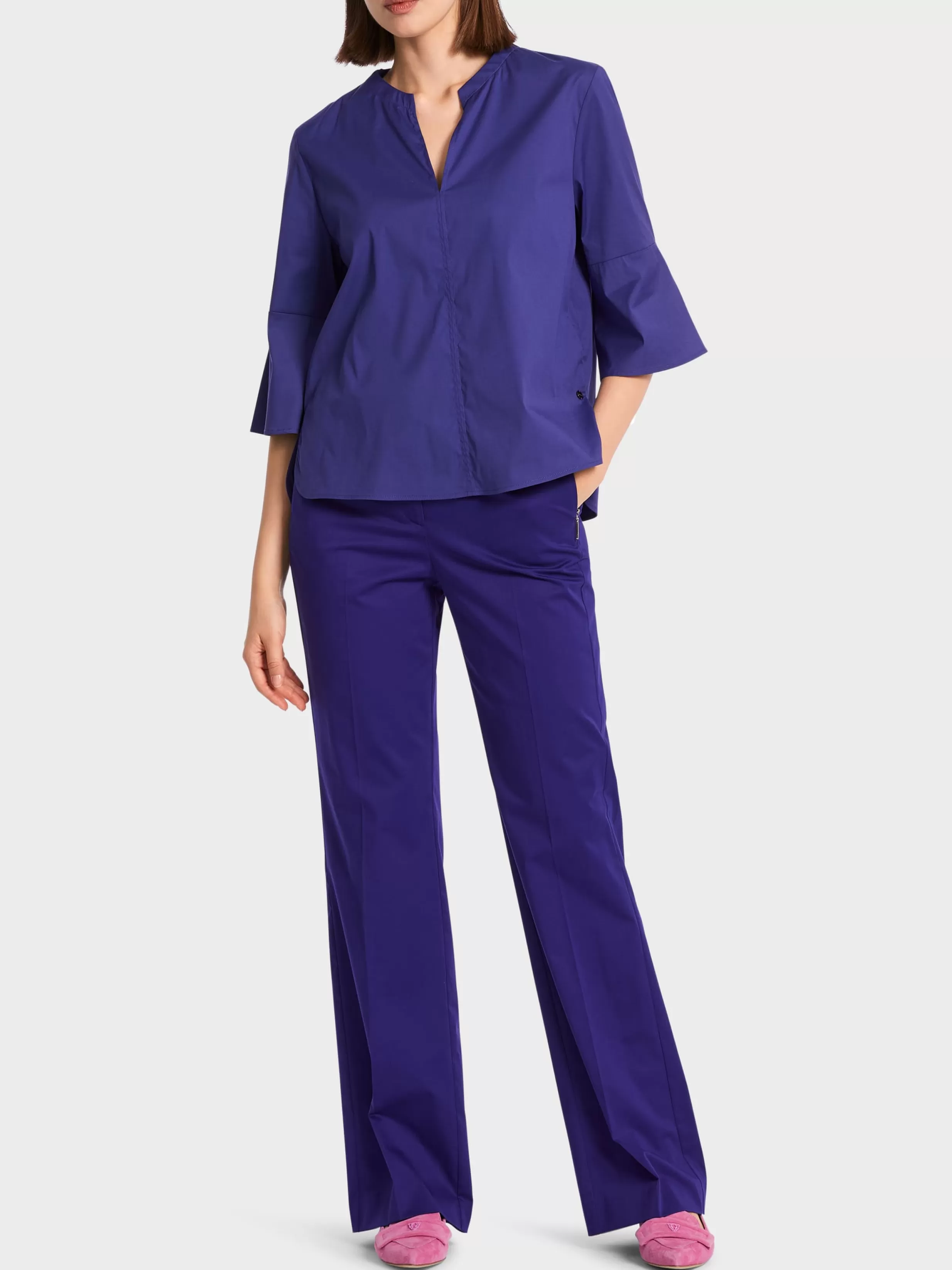 Best Marc Cain Bluse mit Volantärmel deep violet