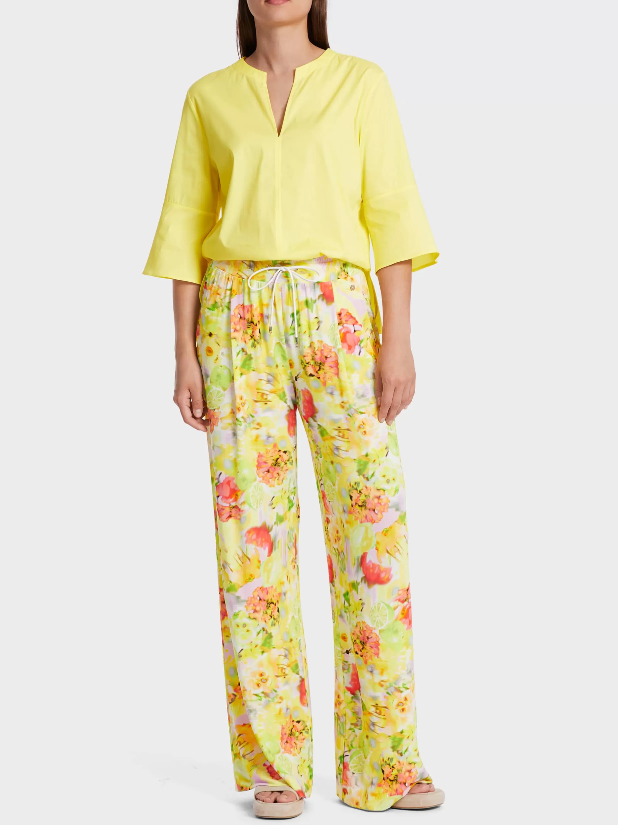 Hot Marc Cain Bluse mit Volantärmel pale lemon