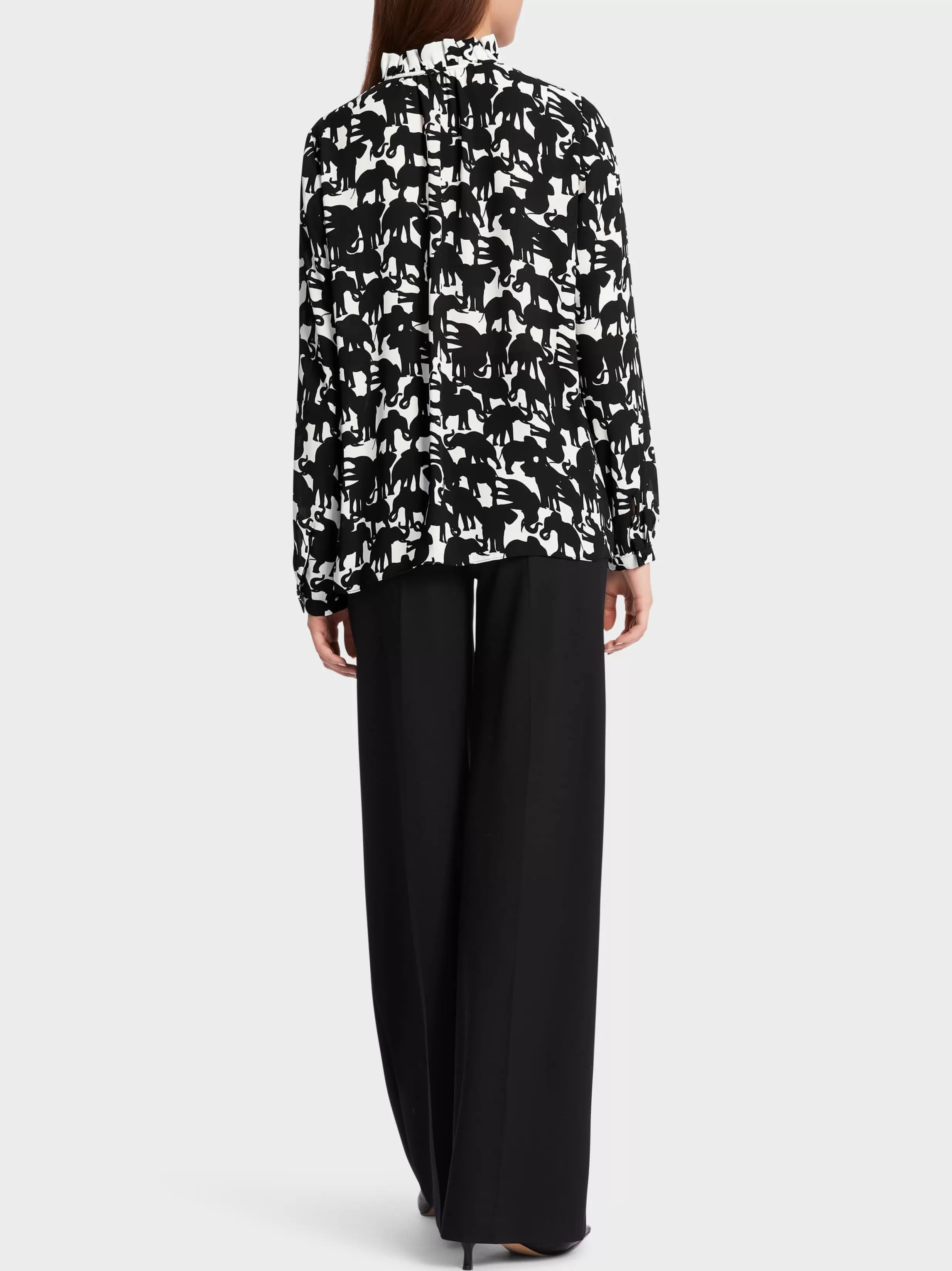 Best Sale Marc Cain Bluse "Rethink Together" black and white