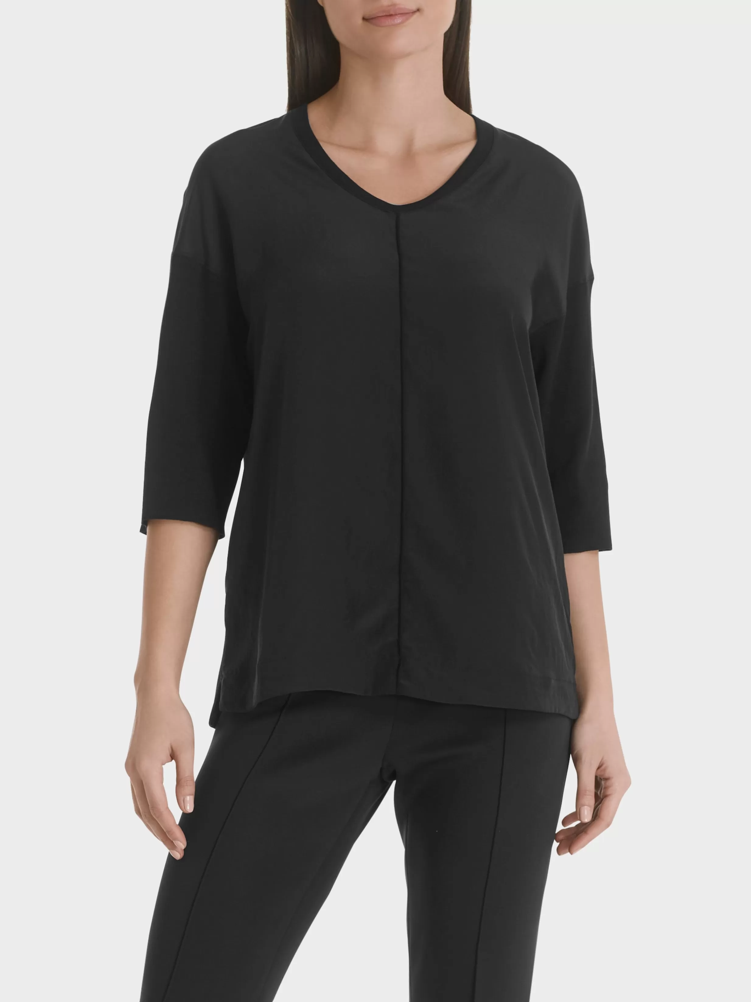 Fashion Marc Cain Blusenshirt aus Material-Mix black