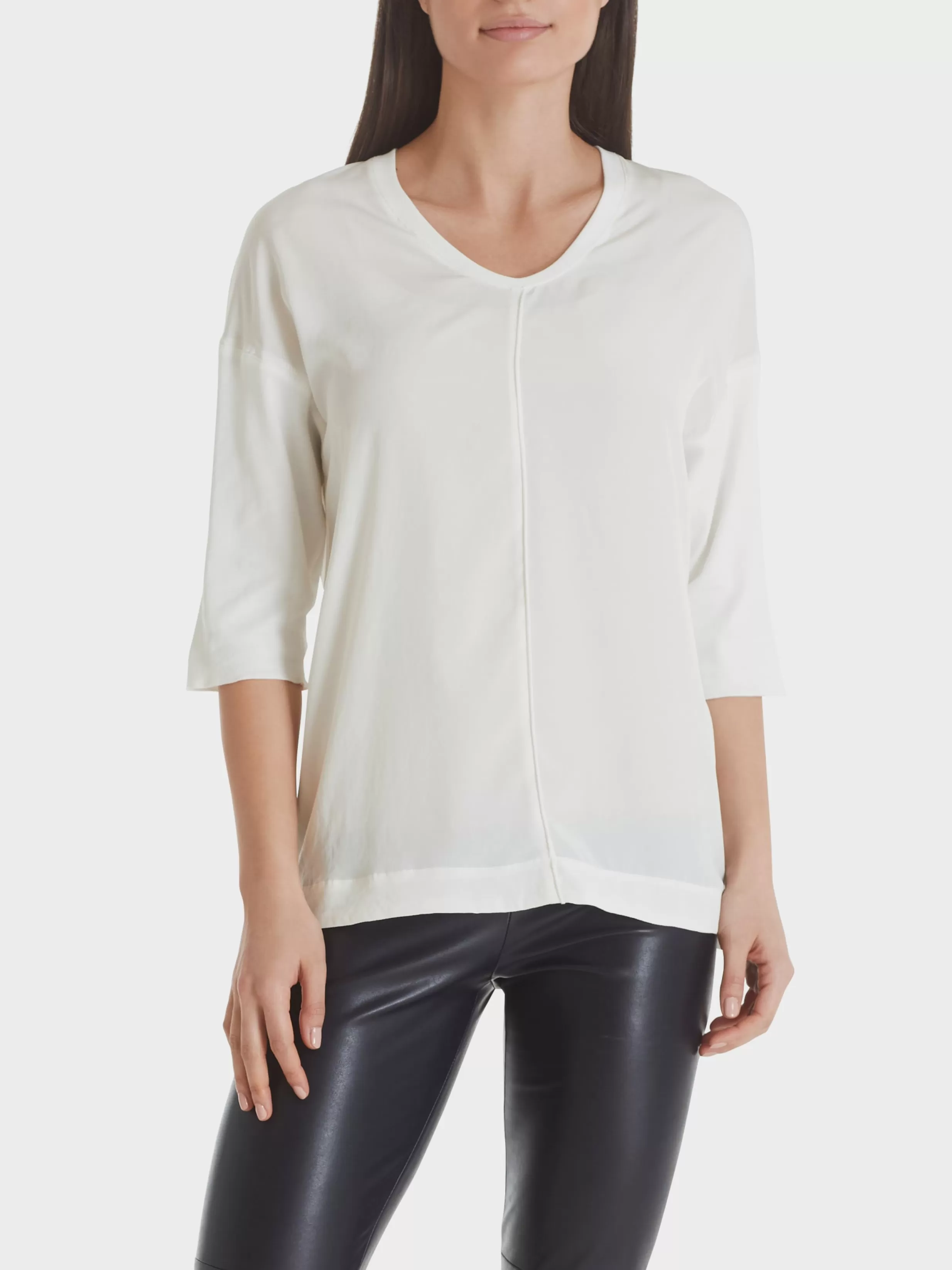 Sale Marc Cain Blusenshirt aus Material-Mix off-white