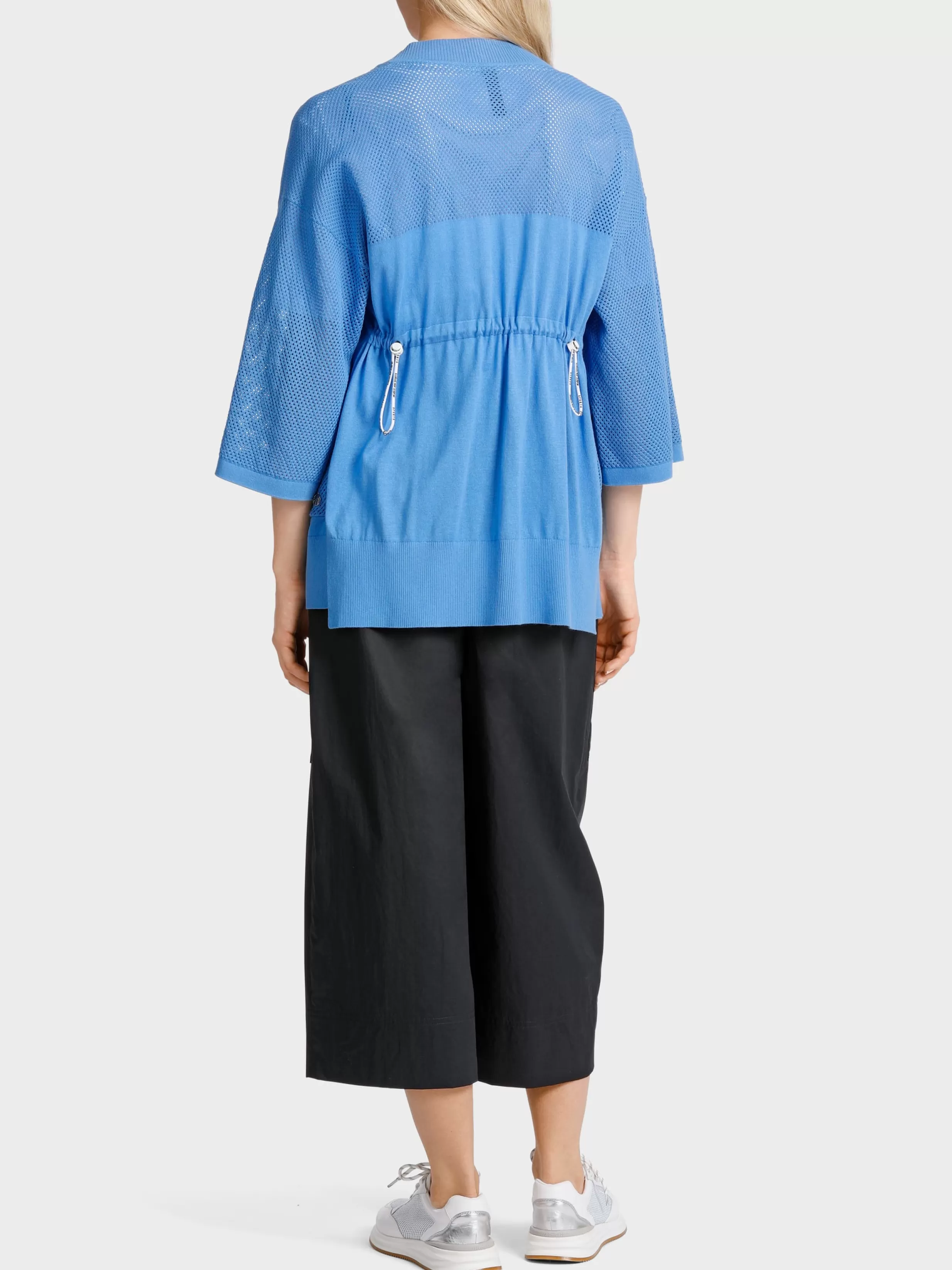 Hot Marc Cain Cardigan mit Lochinsert bright azure