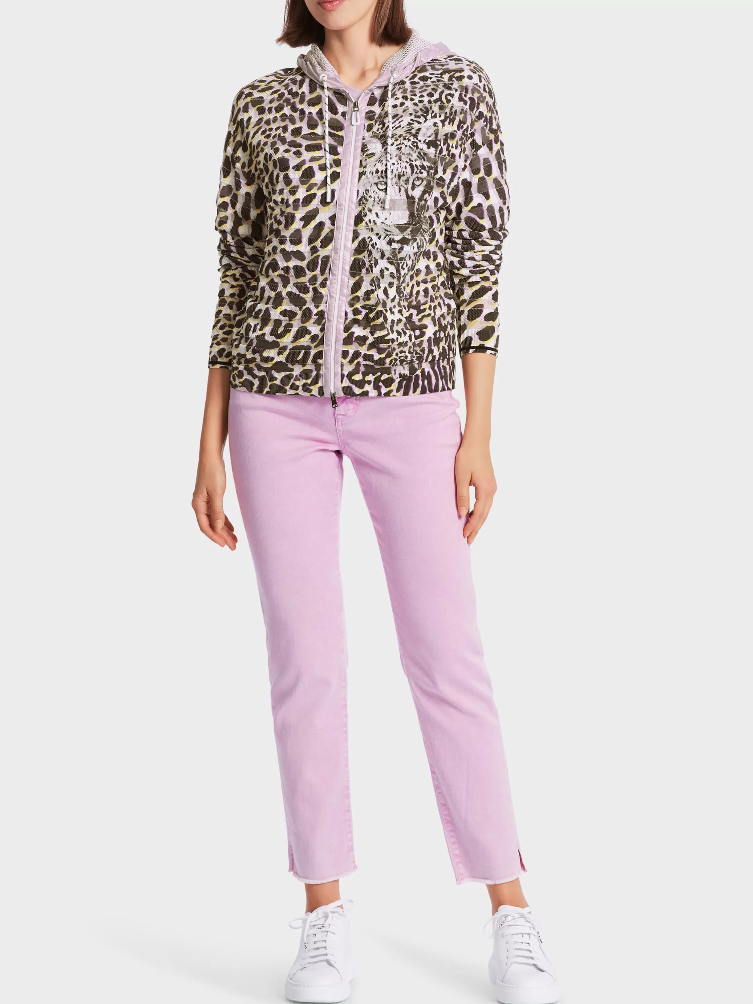 Discount Marc Cain Cardigan mit Print Knitted in Germany bright pink lavender