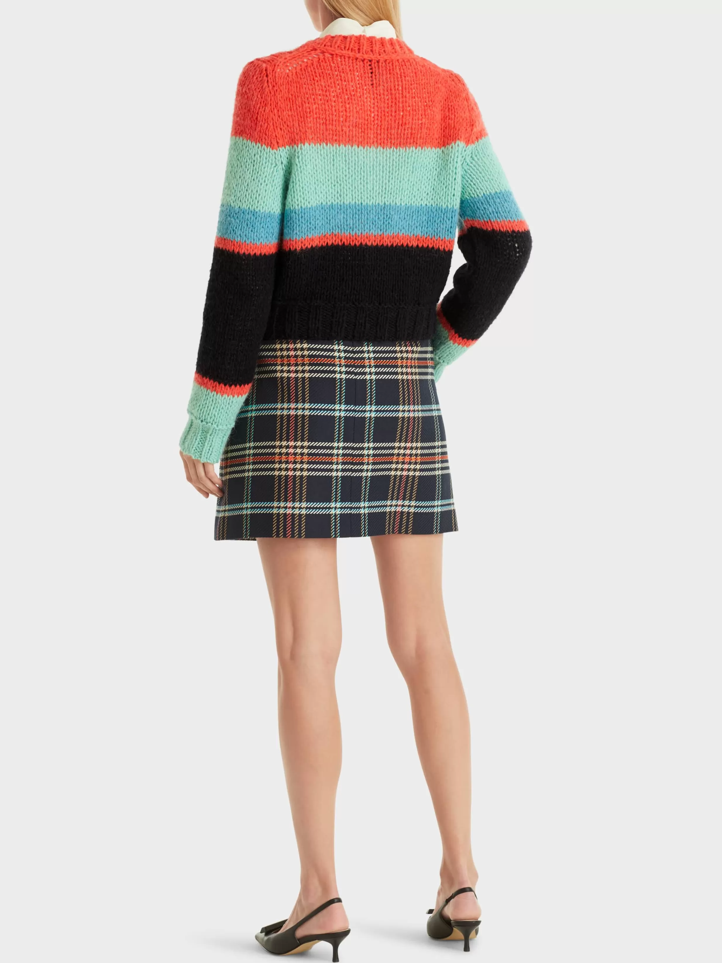 Online Marc Cain Color-Blocking-Pulli Knitted in Germany deep tourmaline