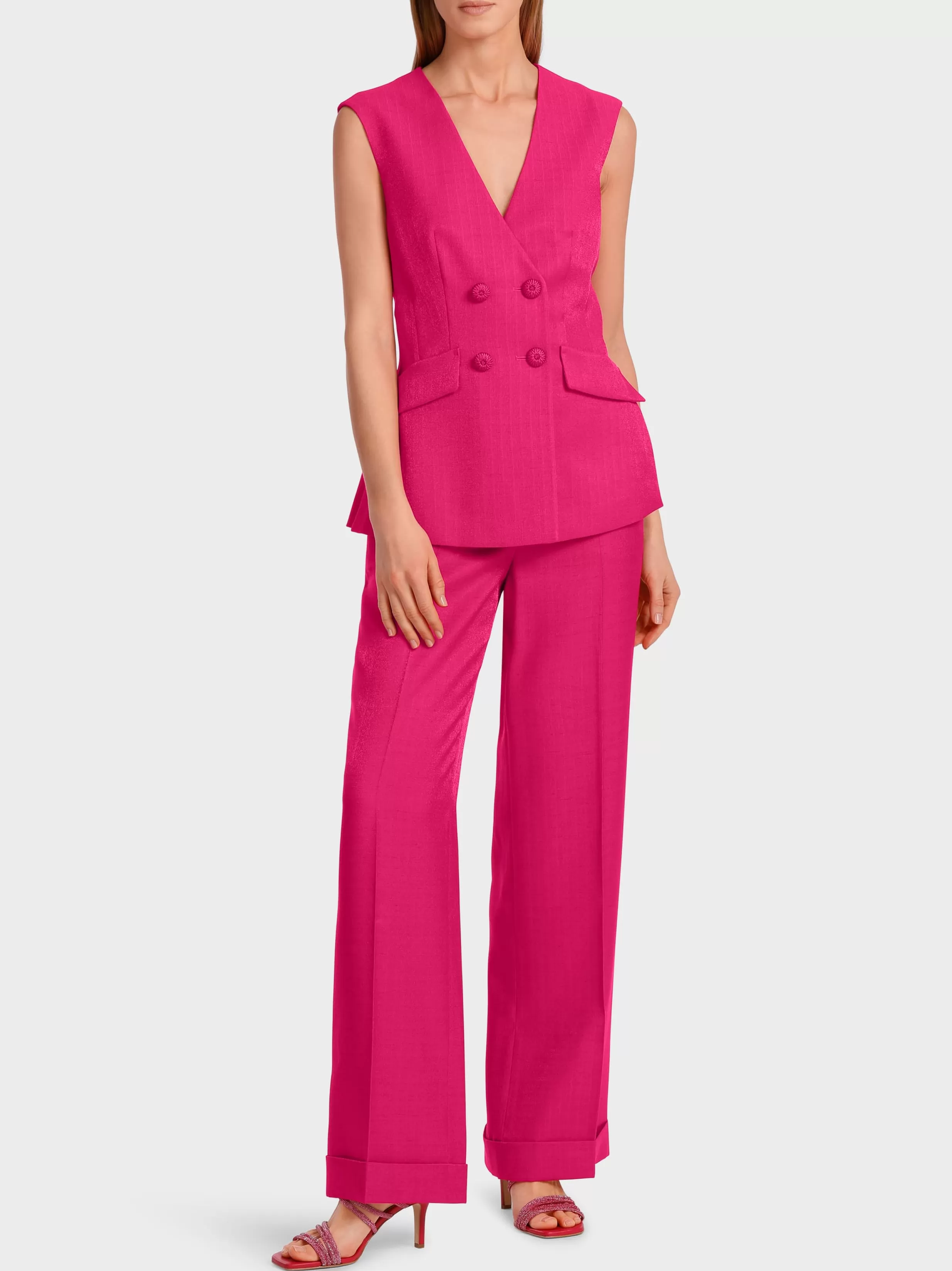 Flash Sale Marc Cain Doppelreihige Weste deep fuchsia