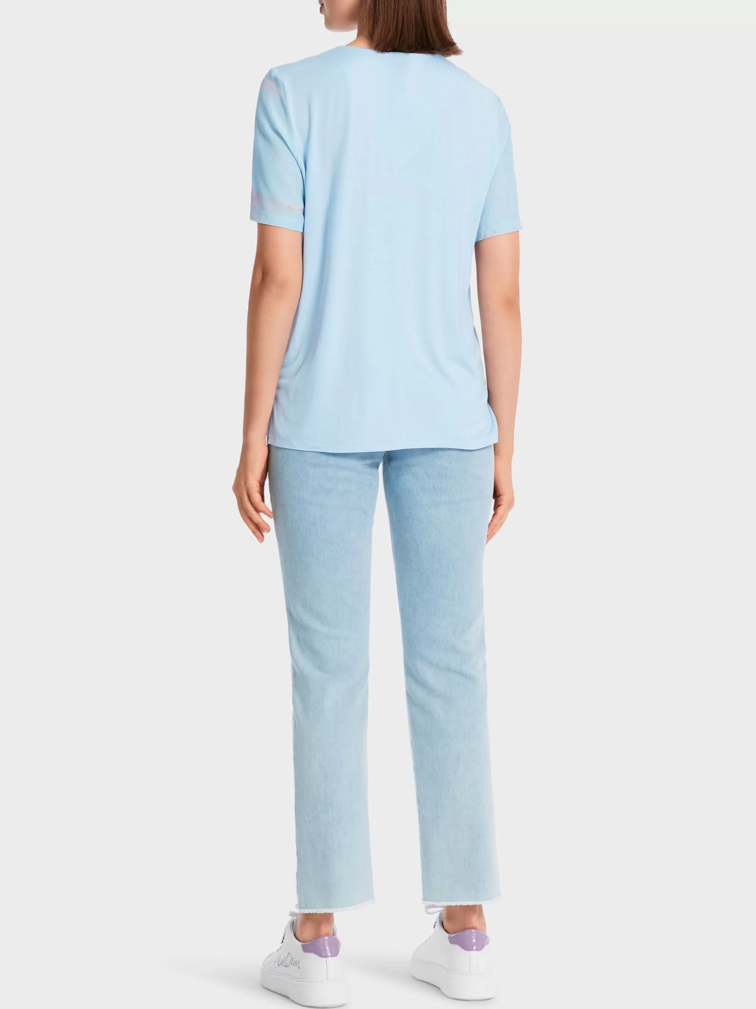 Outlet Marc Cain Edel glänzendes Blusenshirt mit Seide soft summer sky