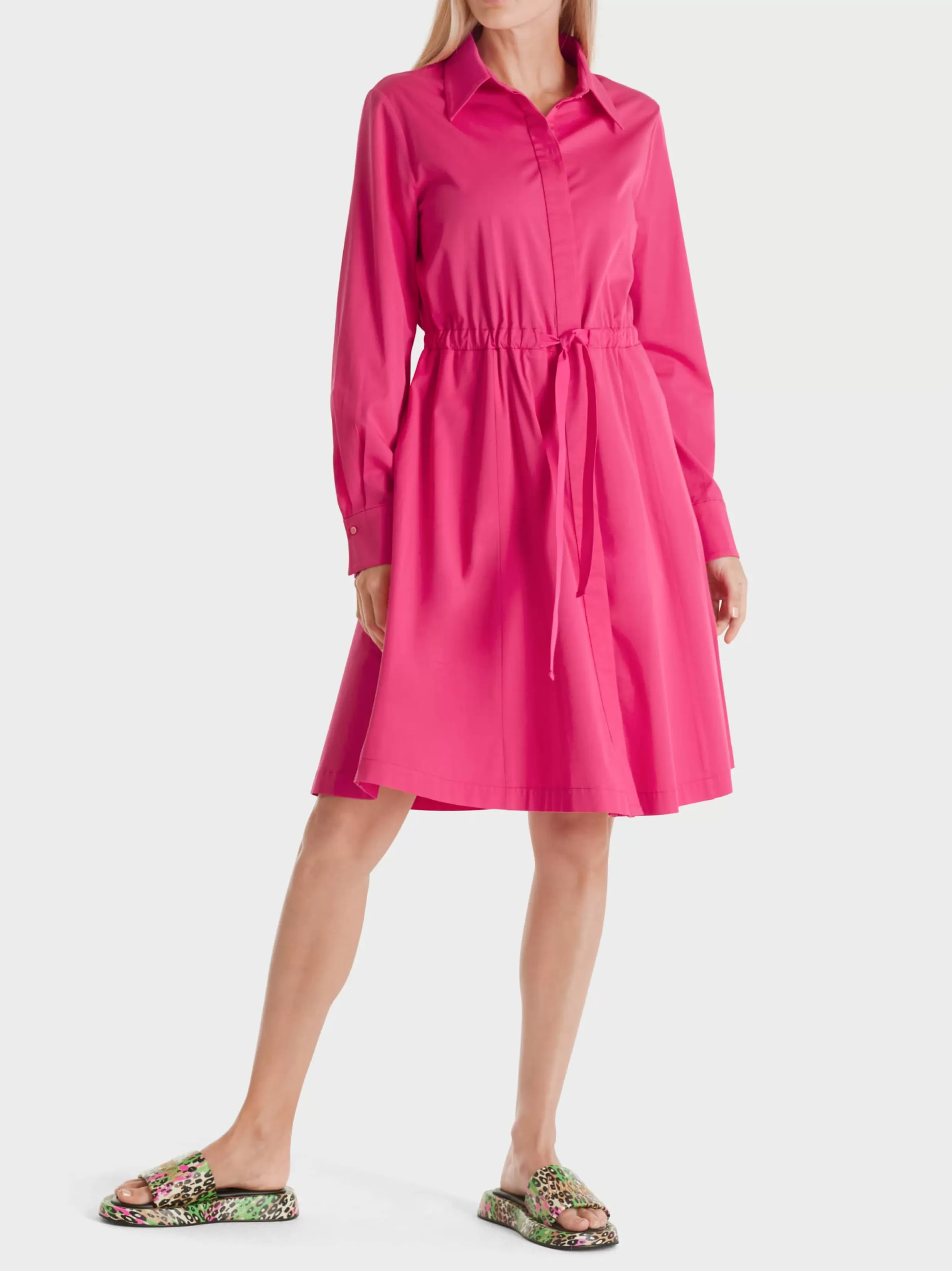 Flash Sale Marc Cain Hemdblusenkleid mit Stoffgürtel super pink