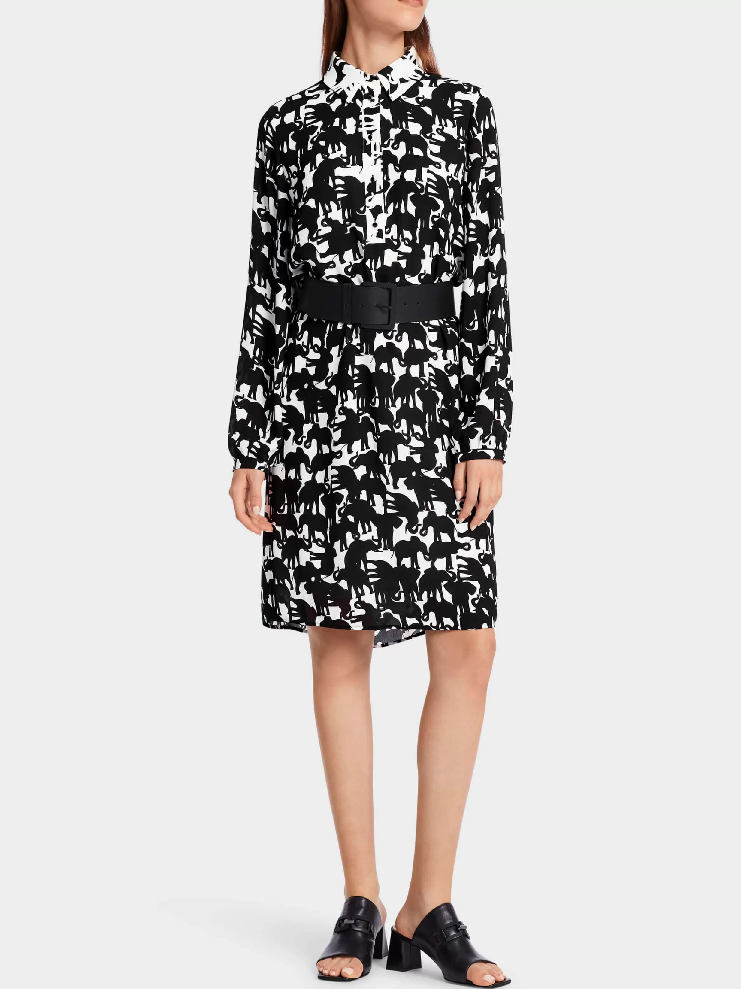 Hot Marc Cain Hemdblusenkleid "Rethink Together" black and white