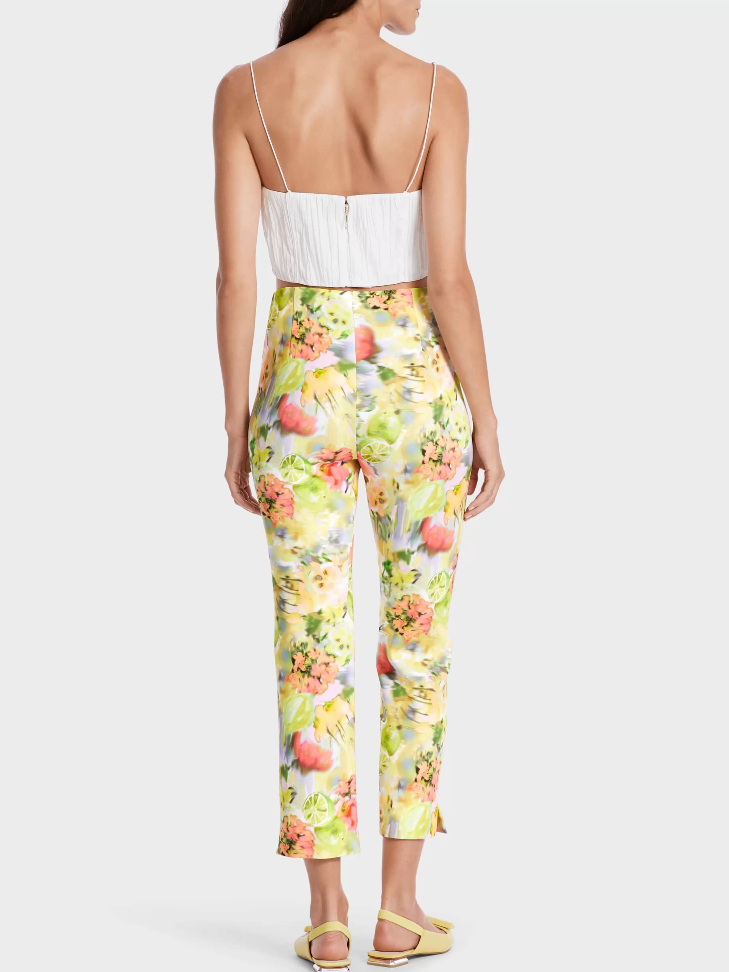 Clearance Marc Cain Hose FATSA mit blurry Print pale lemon