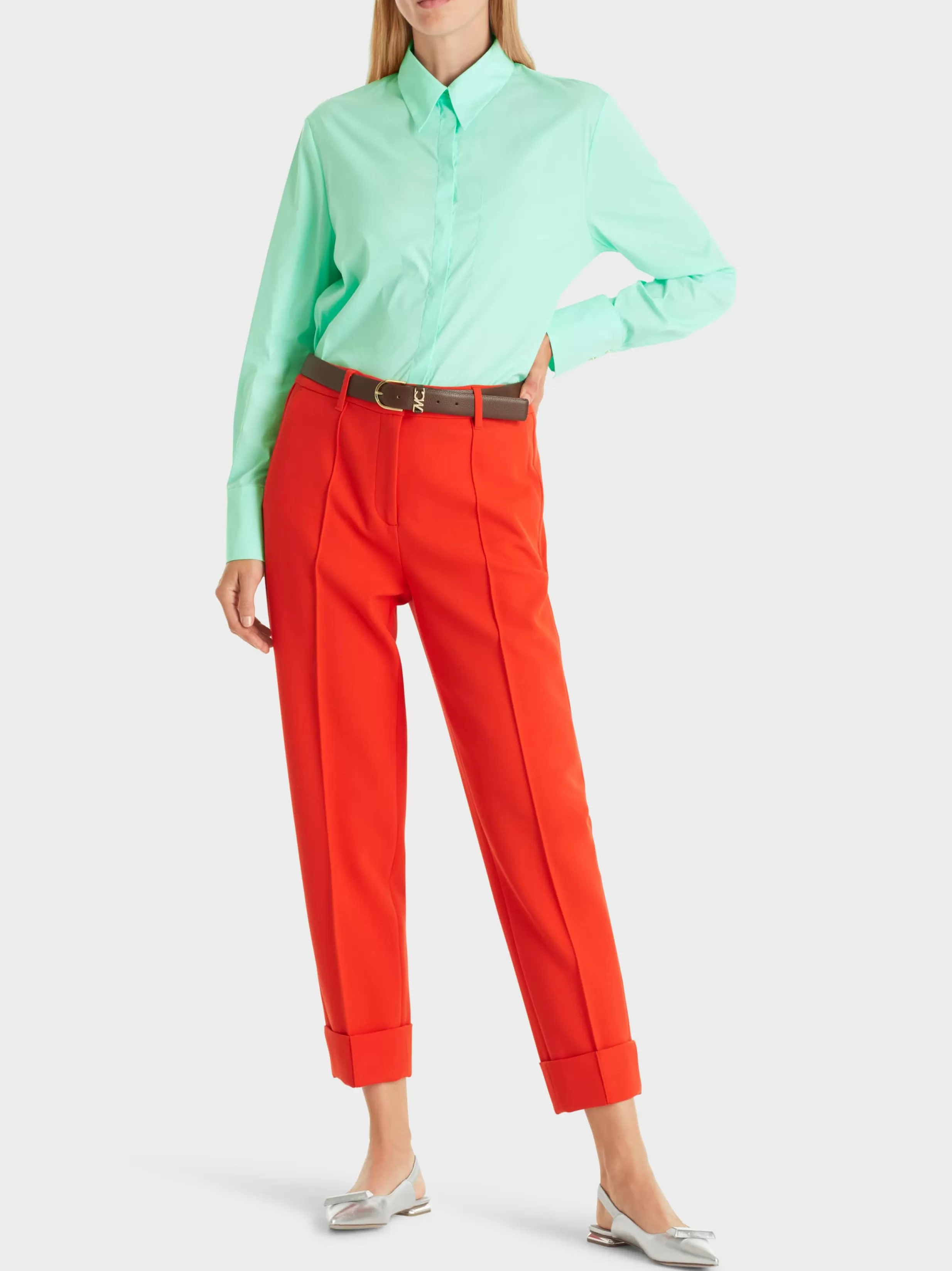 Online Marc Cain Hose FORDON mit Bugfalte und Stulpen bright tomato