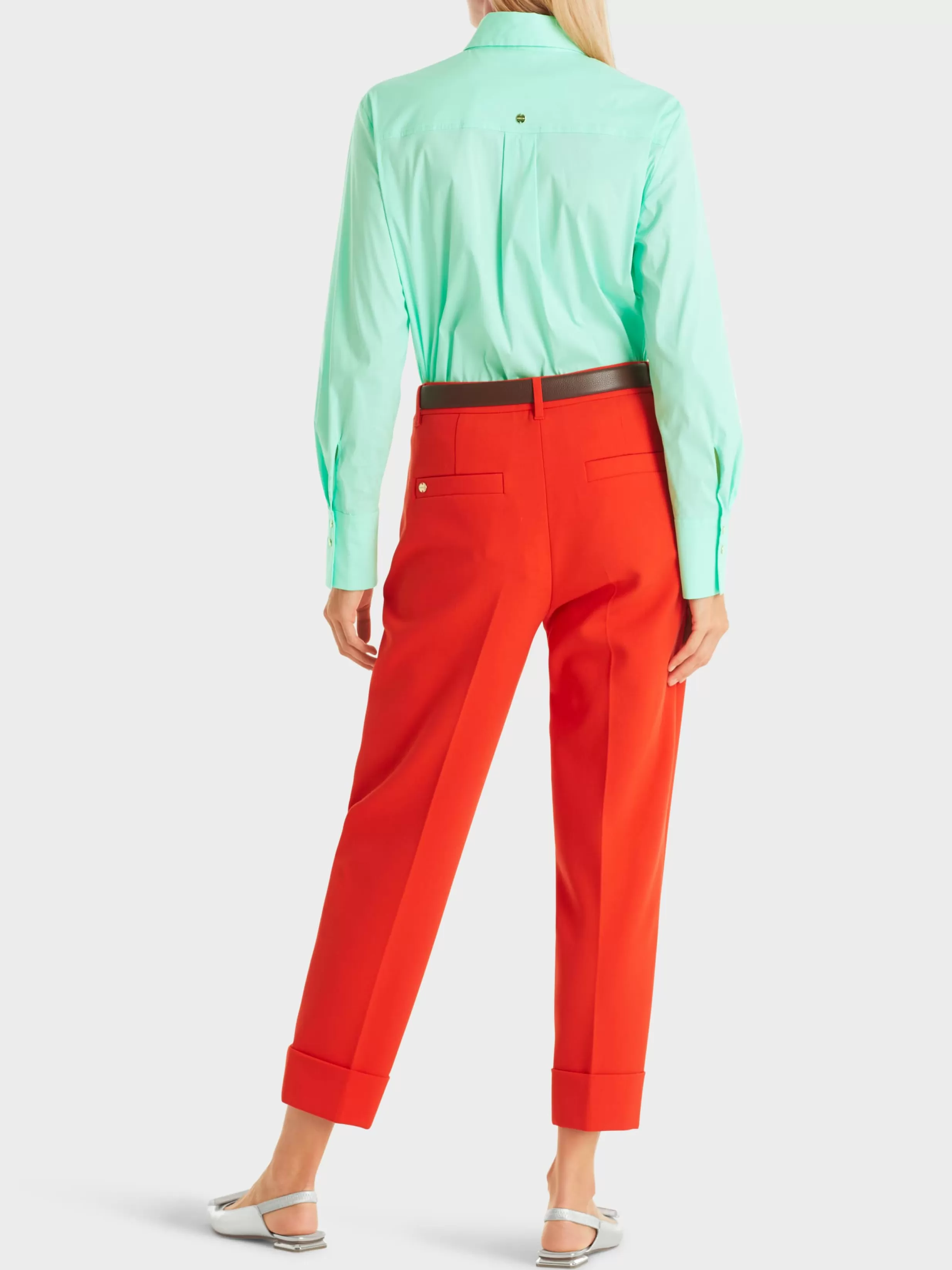 Online Marc Cain Hose FORDON mit Bugfalte und Stulpen bright tomato