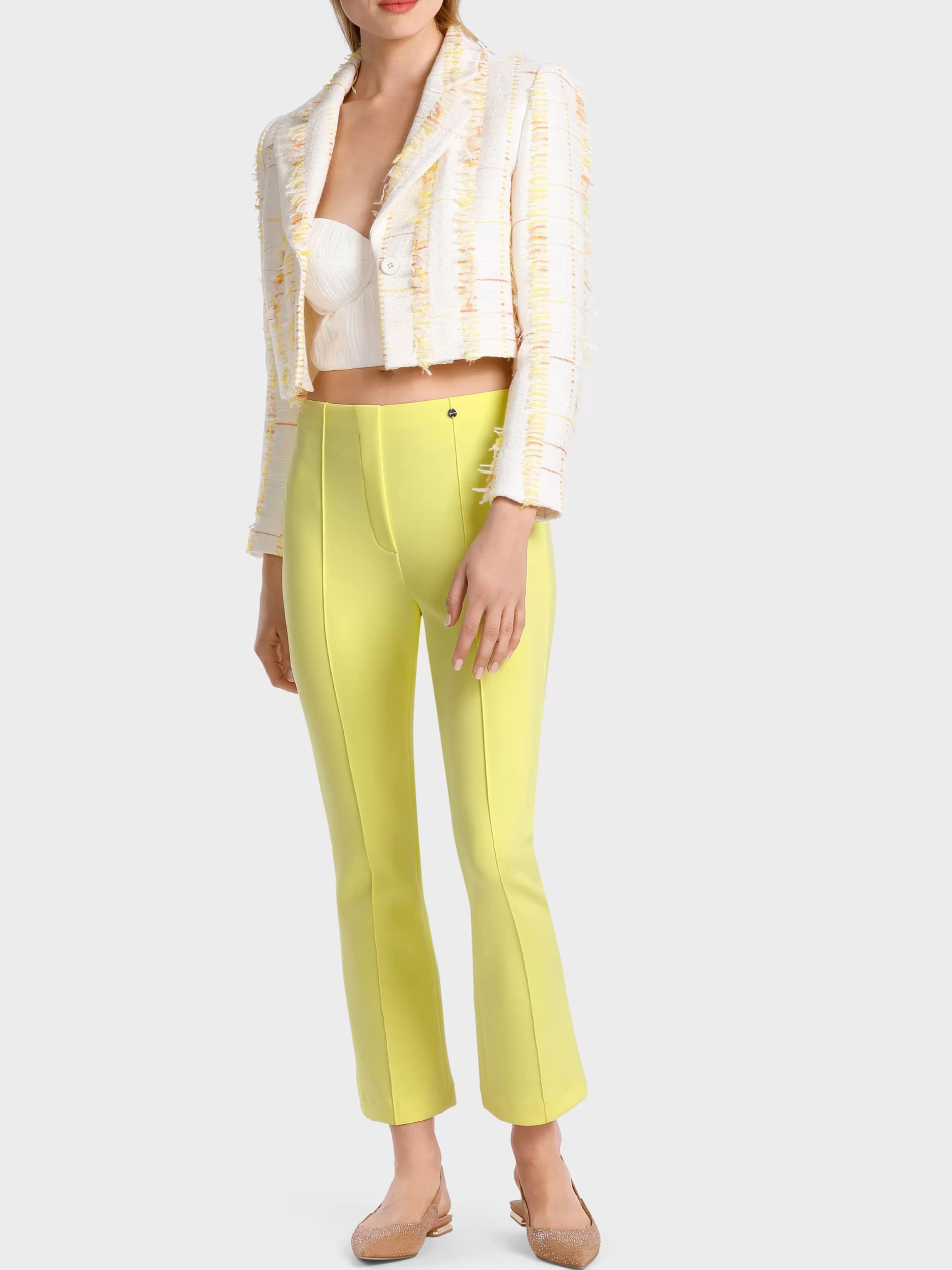 Clearance Marc Cain Hose FREDERICA aus Scubajersey pale lemon