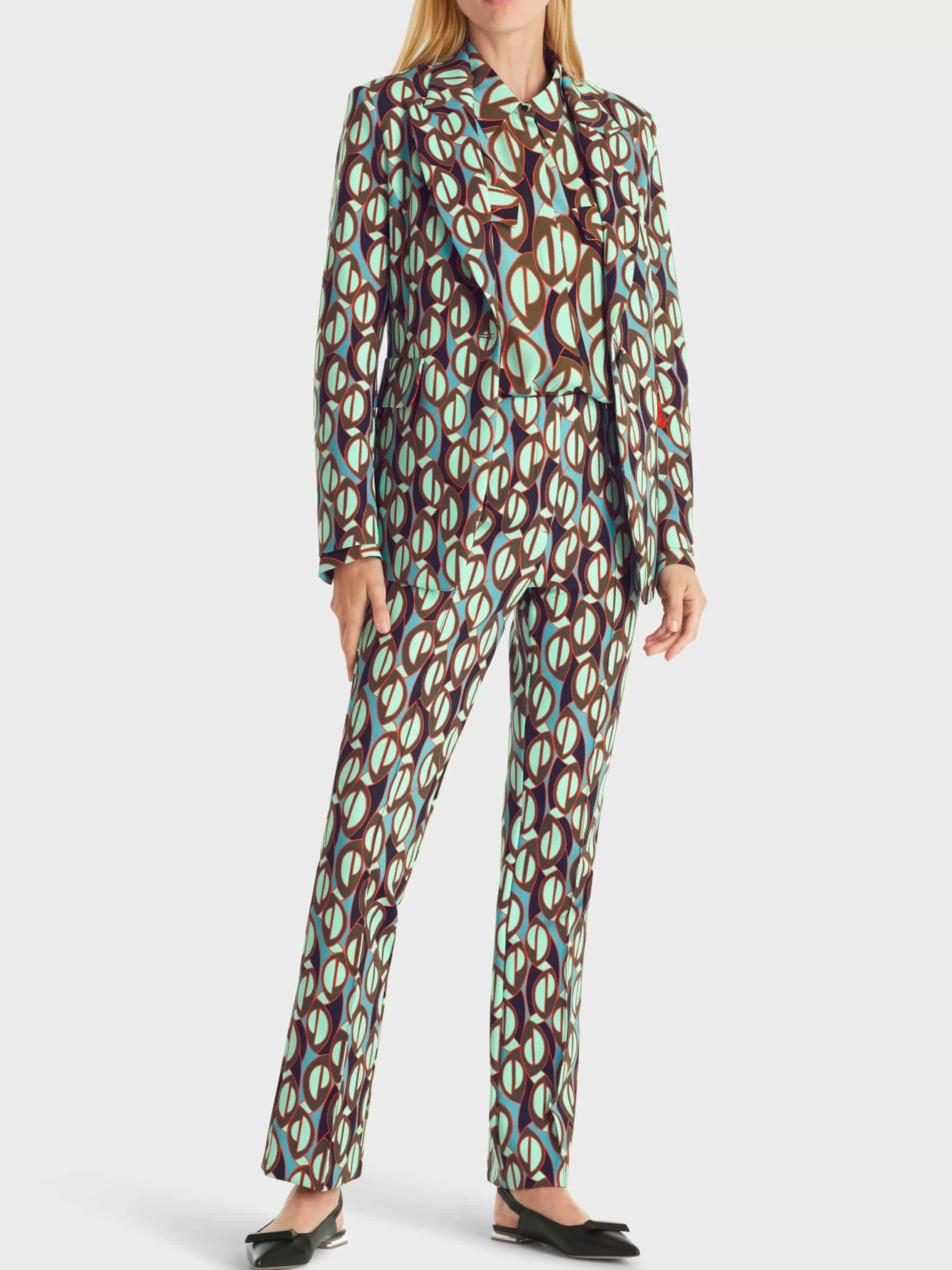 Shop Marc Cain Hose FREDERICA mit Alloverprint soft malachite