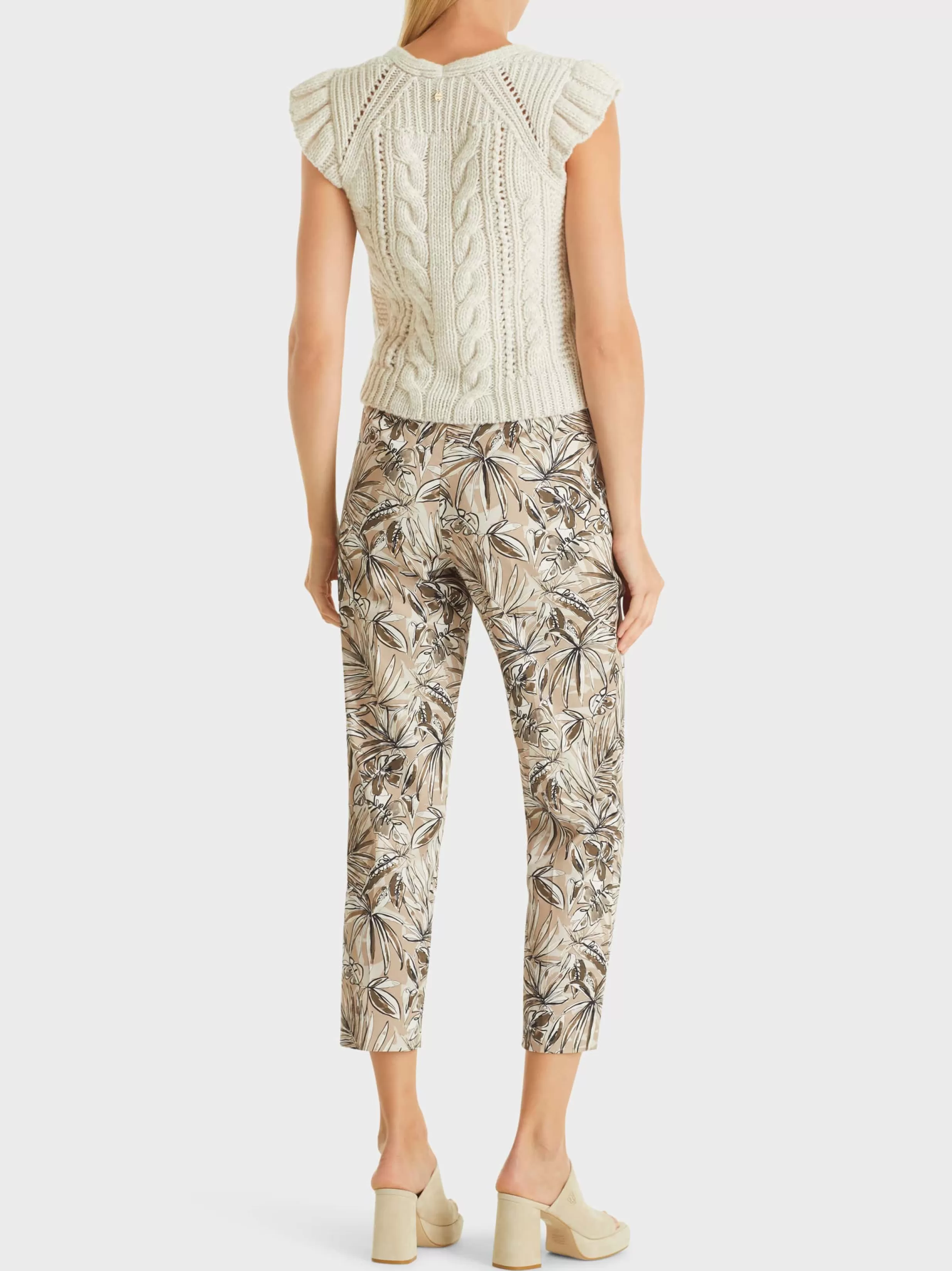 Flash Sale Marc Cain Hose FUSHUN mit floralem Print light stone