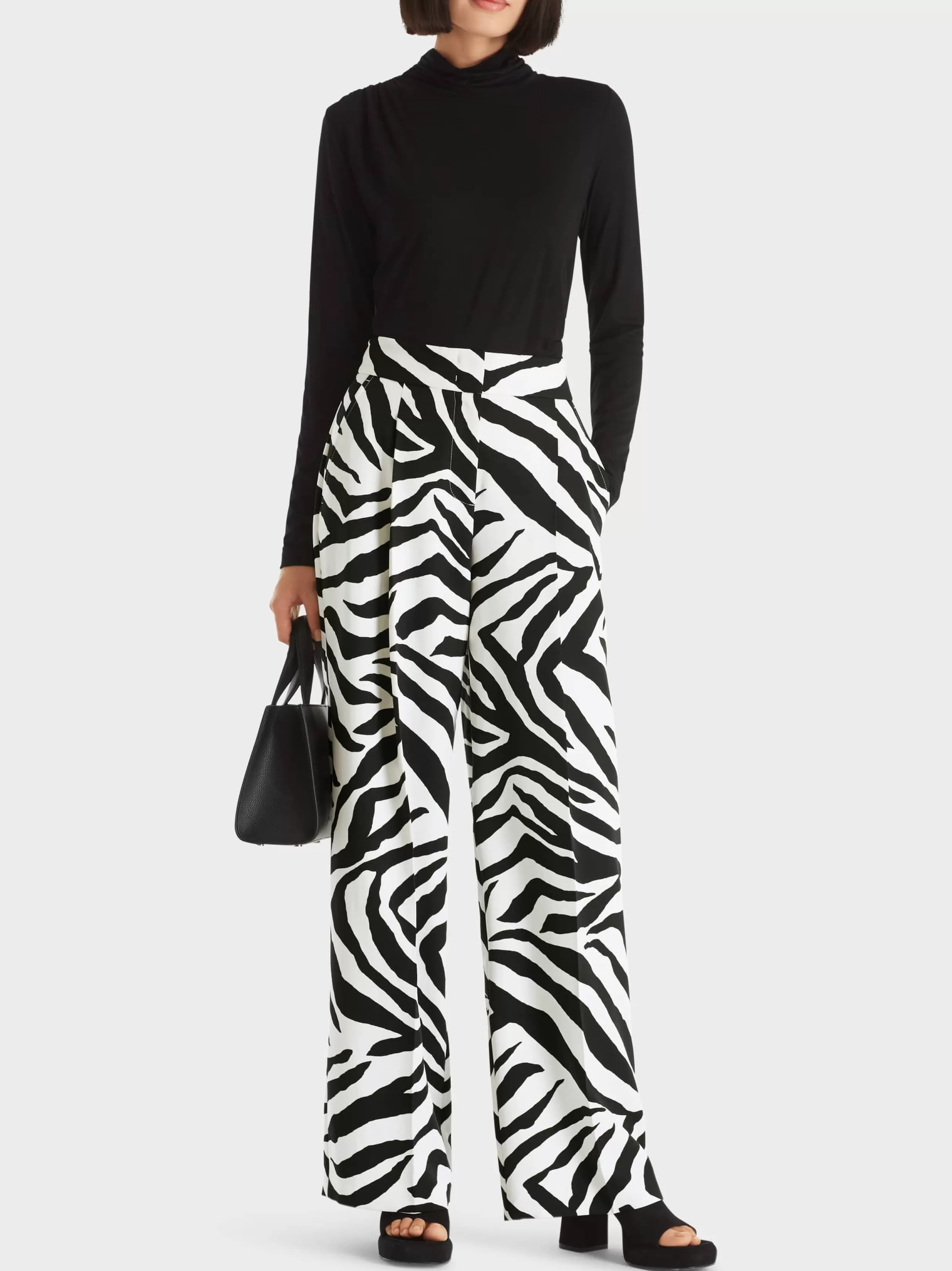 Best Marc Cain Hose im Zebra-Dessin white and black