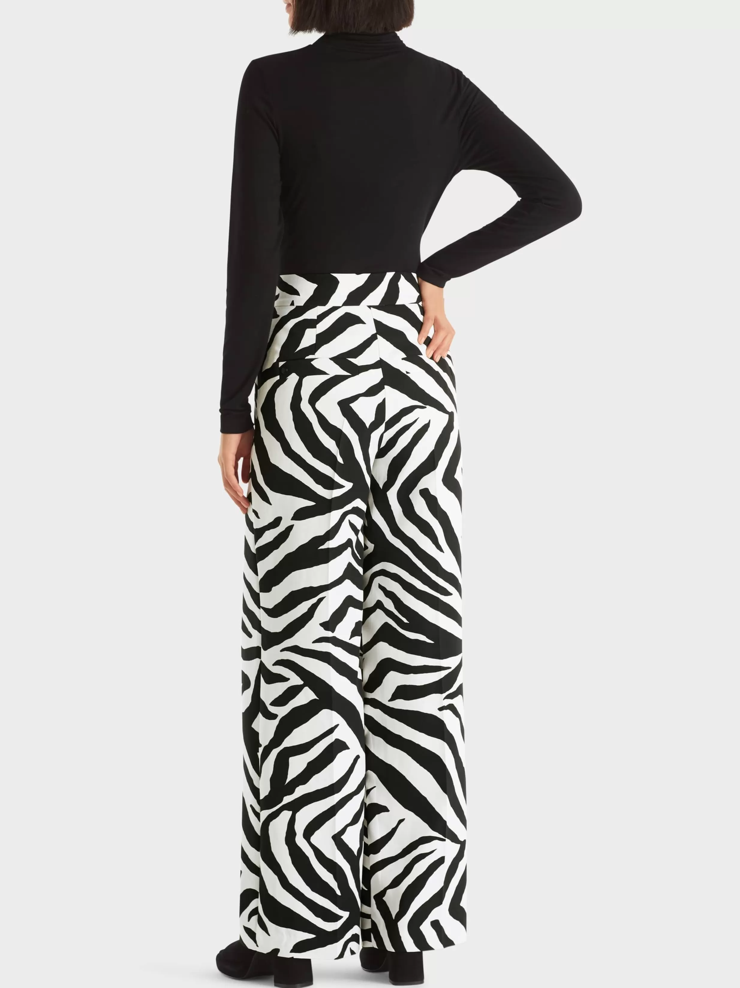 Best Marc Cain Hose im Zebra-Dessin white and black