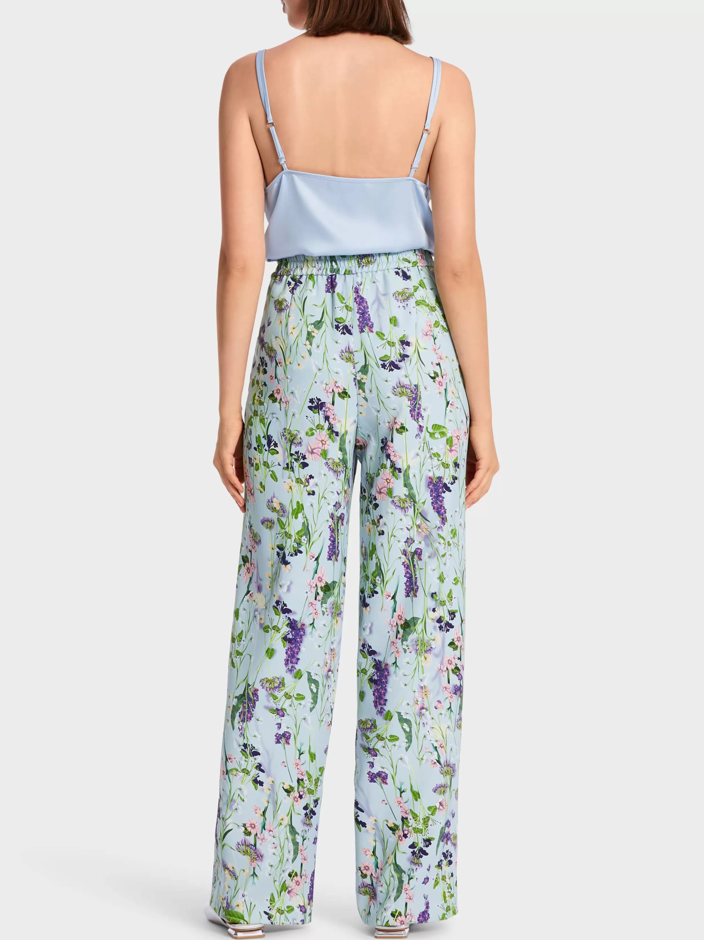 Outlet Marc Cain Hose WASHINGTON im Blumen-Dessin soft summer sky