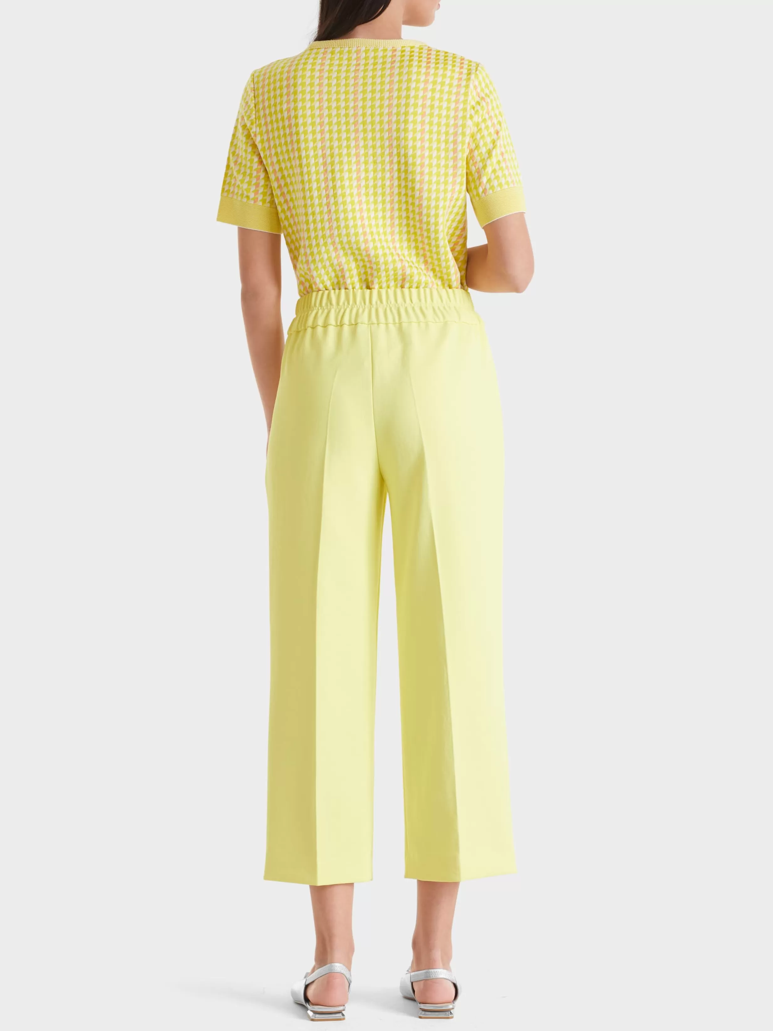 Discount Marc Cain Hose WASHINGTON mit weitem Bein pale lemon