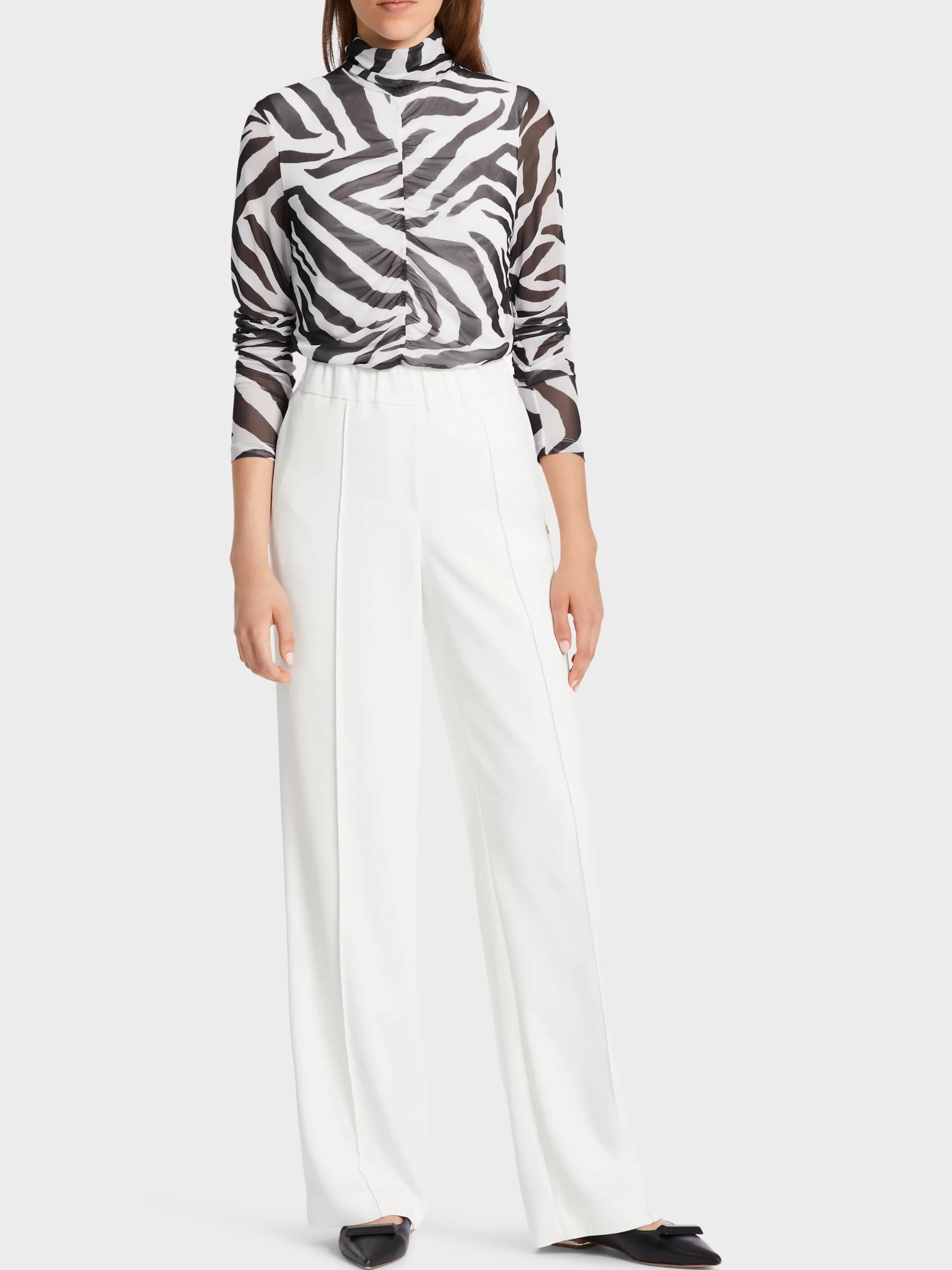 Store Marc Cain Hose WASHINGTON mit weitem Bein off-white