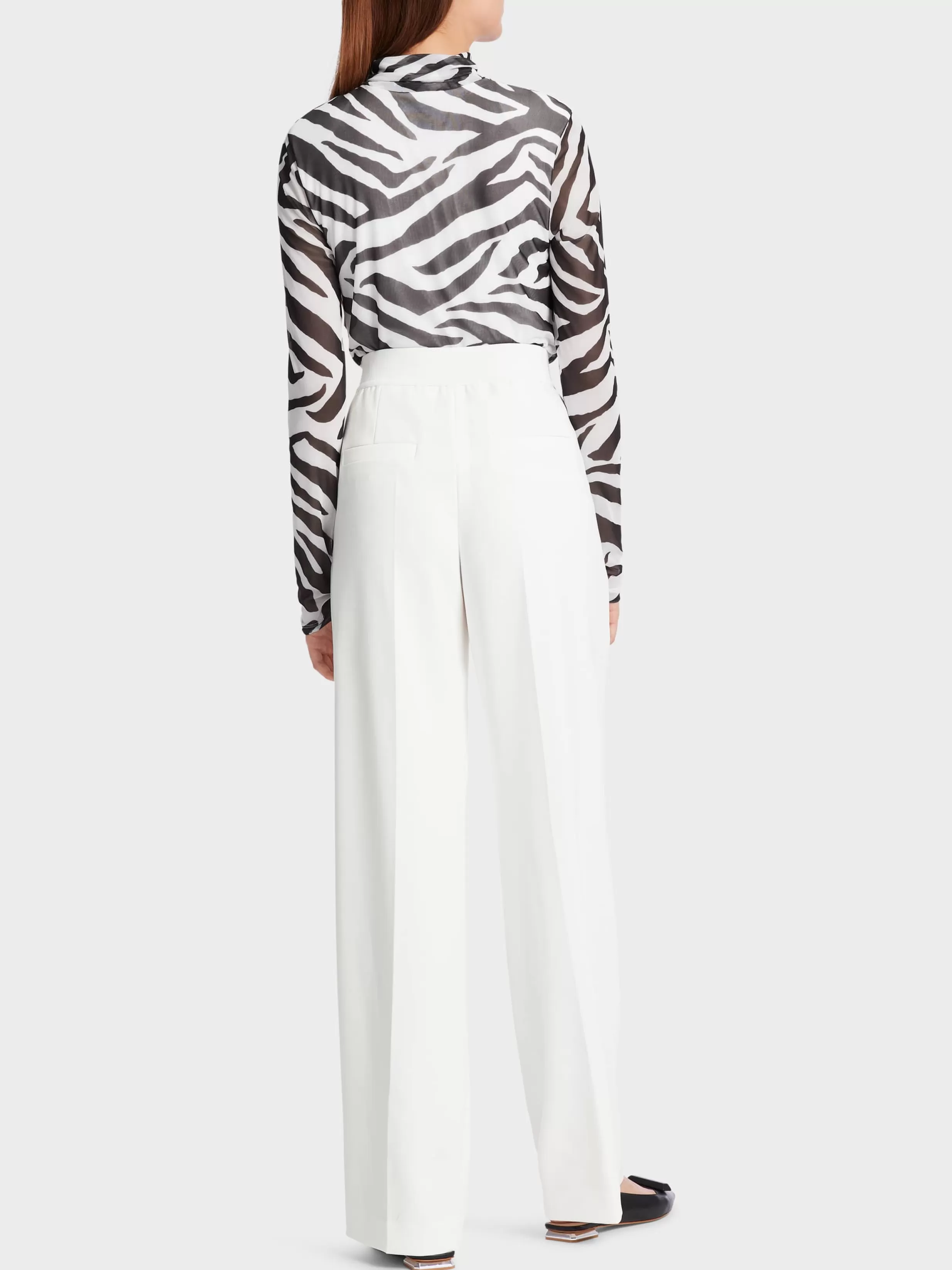 Store Marc Cain Hose WASHINGTON mit weitem Bein off-white