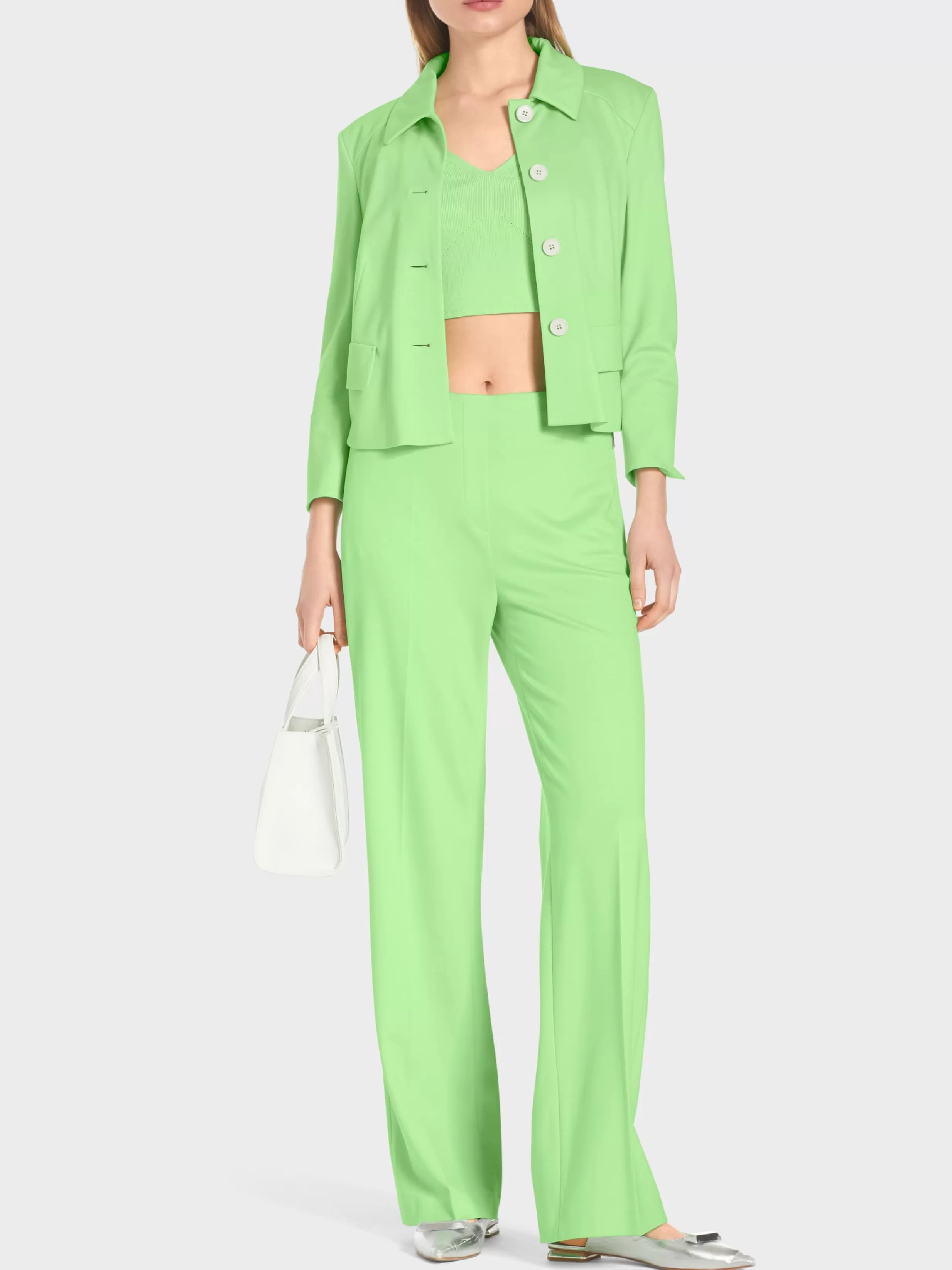 Shop Marc Cain Hose WINDER mit weitem Schnitt light apple green