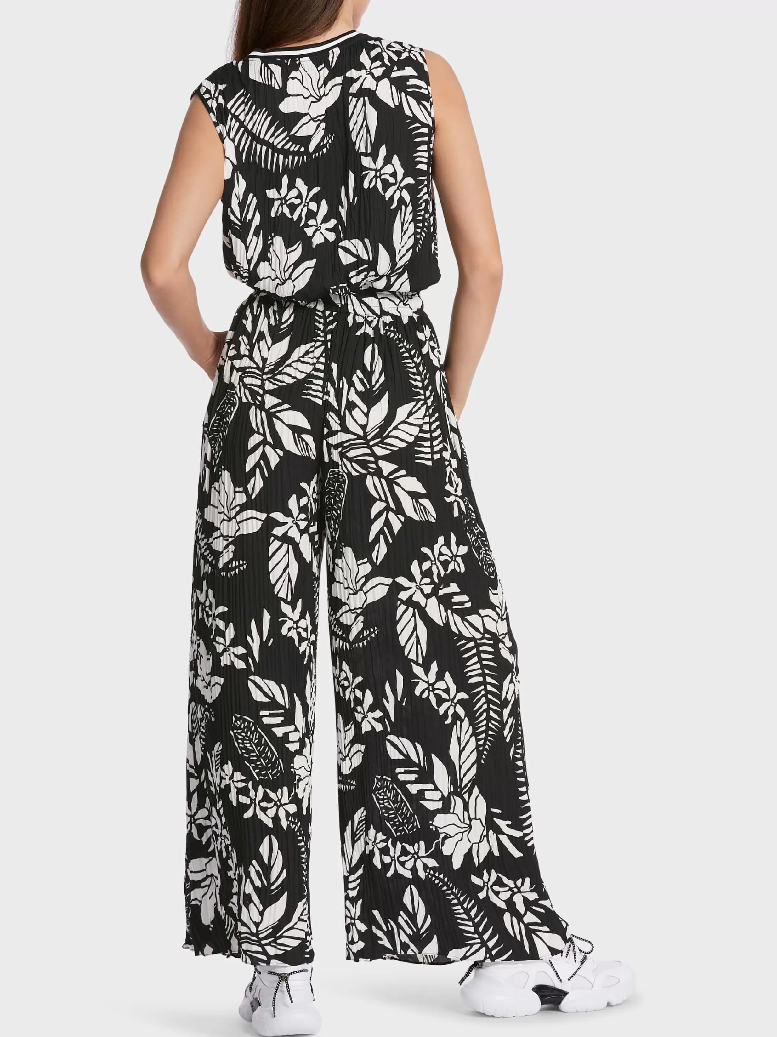 Hot Marc Cain Hose WOLIN – mit Plissee und Print black and white