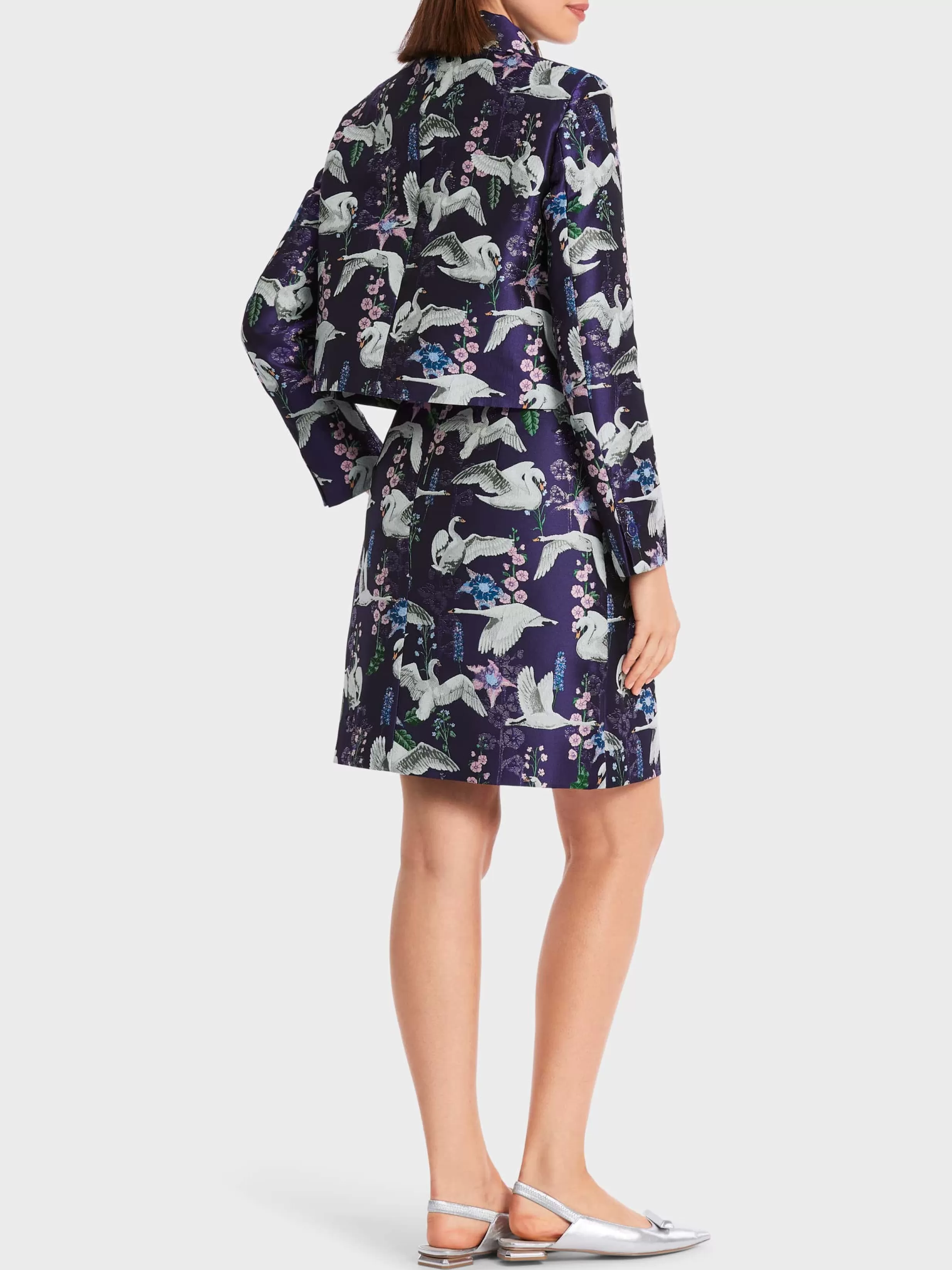 Clearance Marc Cain Jacke mit Schwanen-Print deep violet