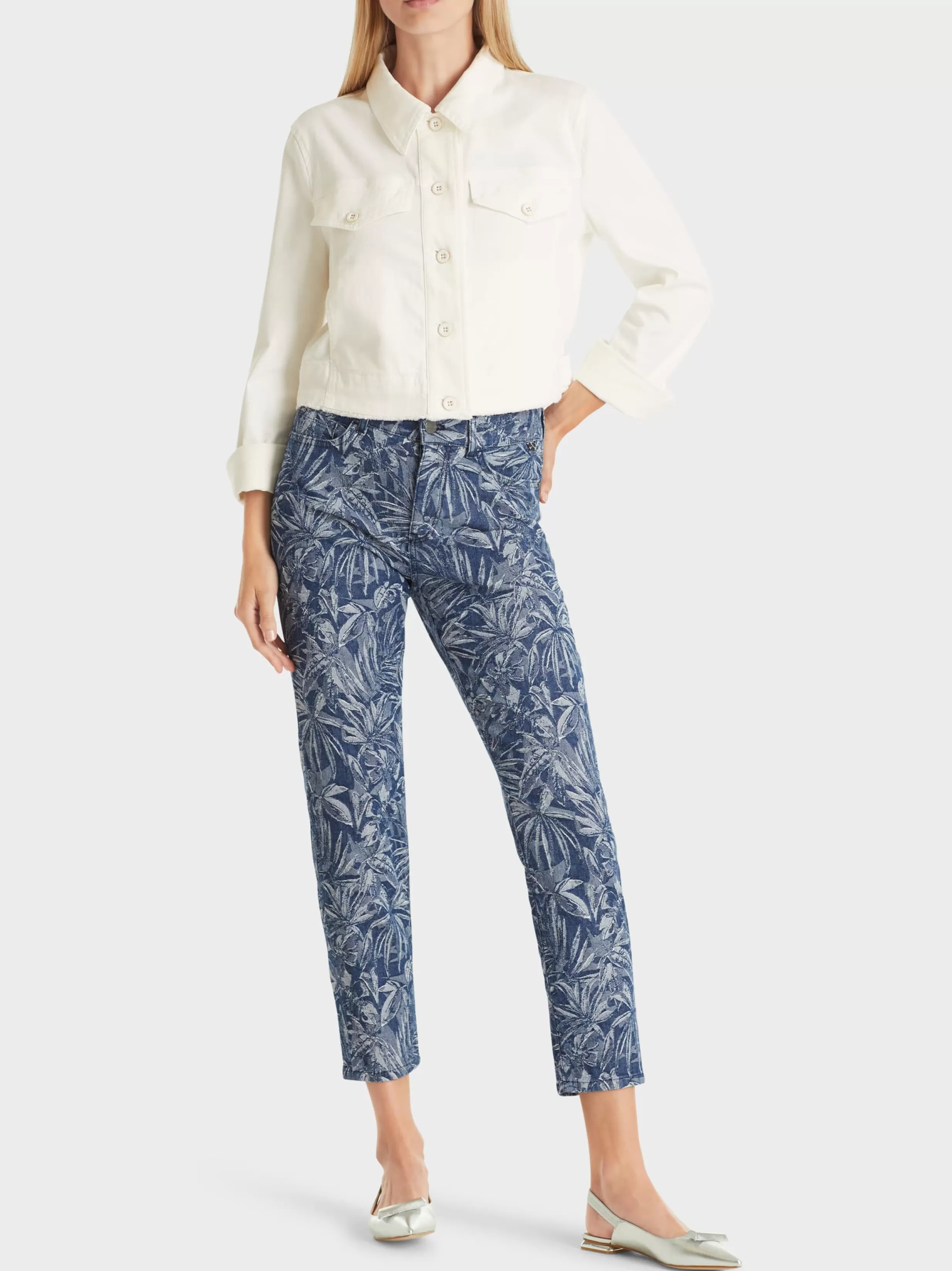 Flash Sale Marc Cain Jeans SILEA mit floralem Webdessin indigo blue