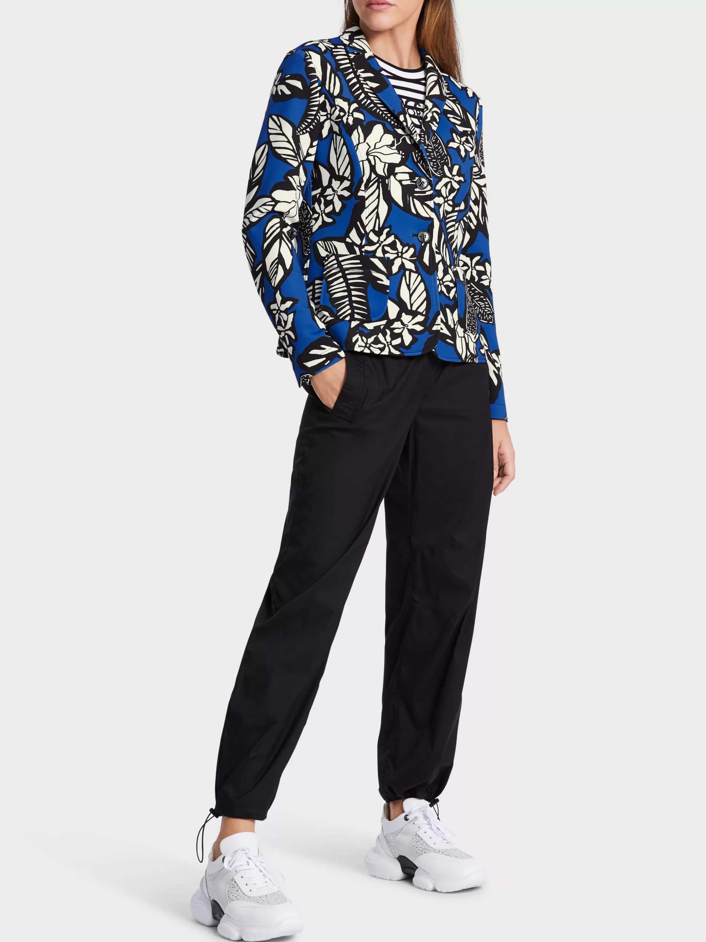 Outlet Marc Cain Jerseyblazer mit Alloverprint bright royal blue