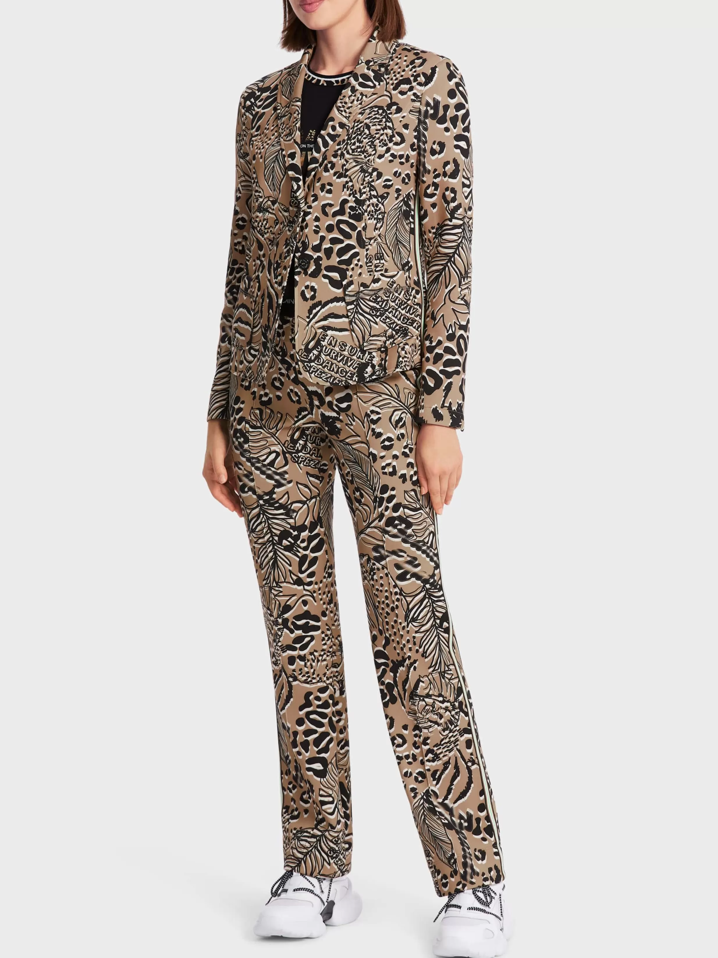 Cheap Marc Cain Jerseyblazer mit floralem Print bright camel