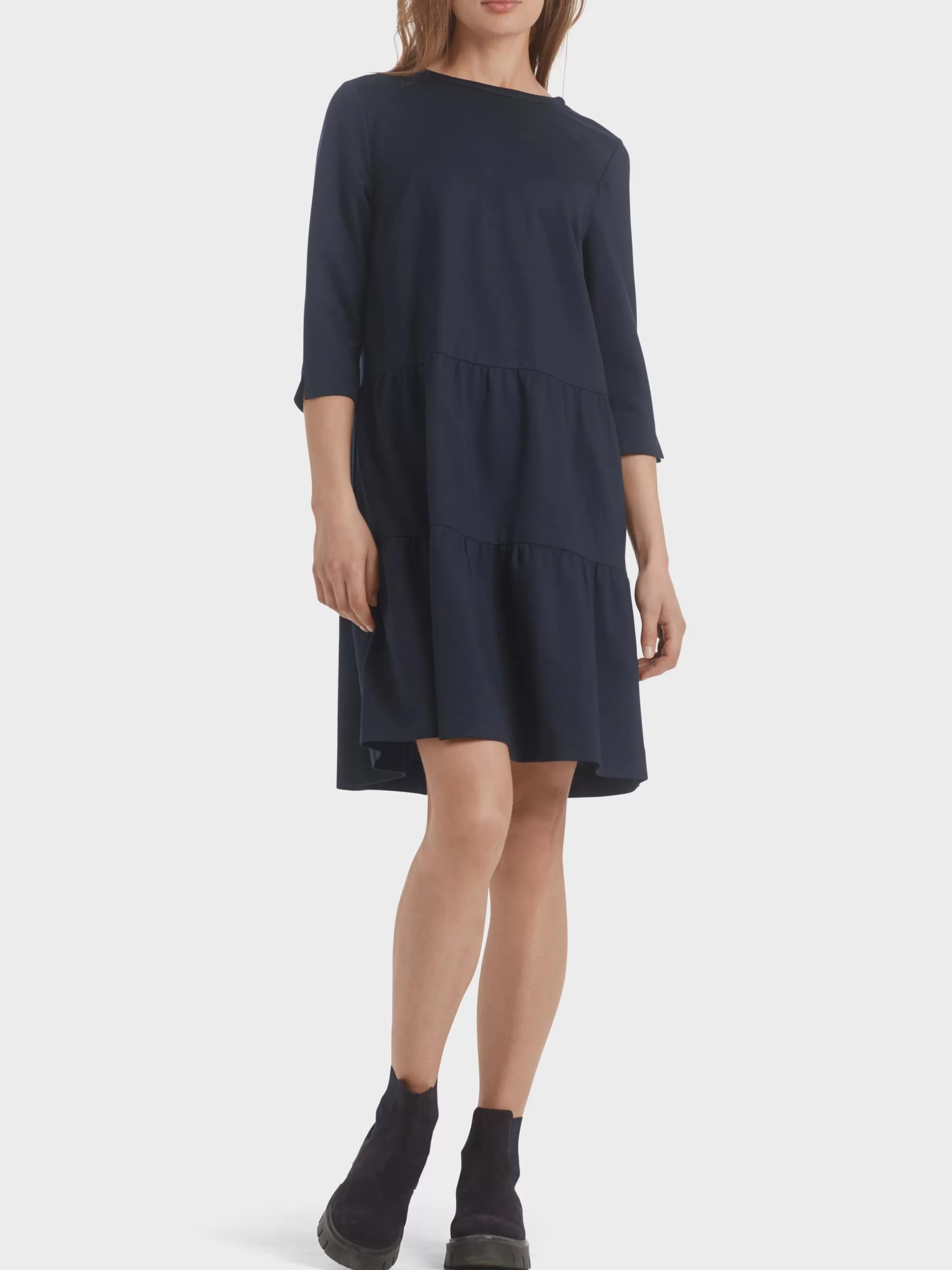 Hot Marc Cain Jerseykleid mit Stufenvolants midnight blue