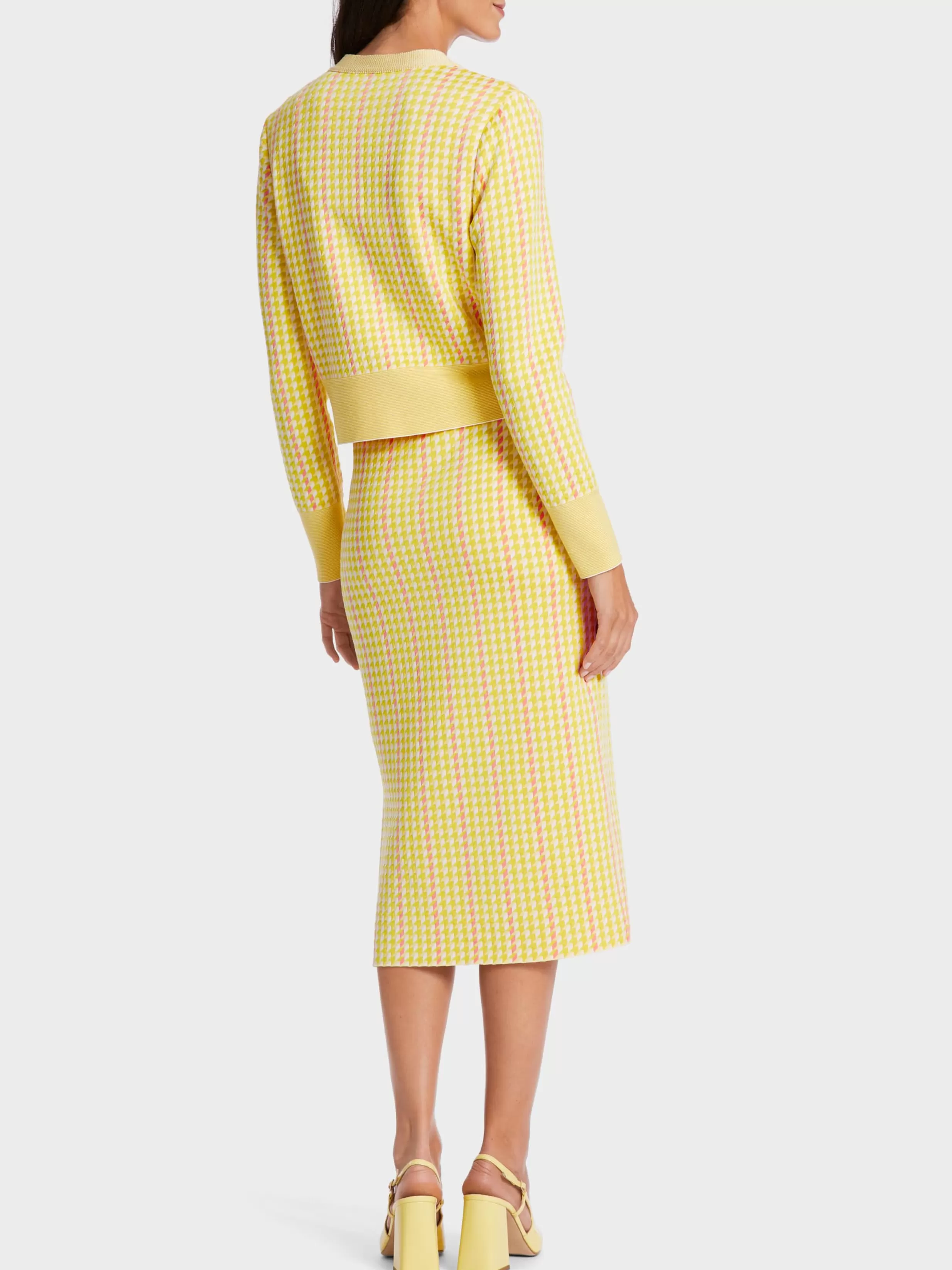 Cheap Marc Cain Karierter Cardigan Knitted in Germany pale lemon