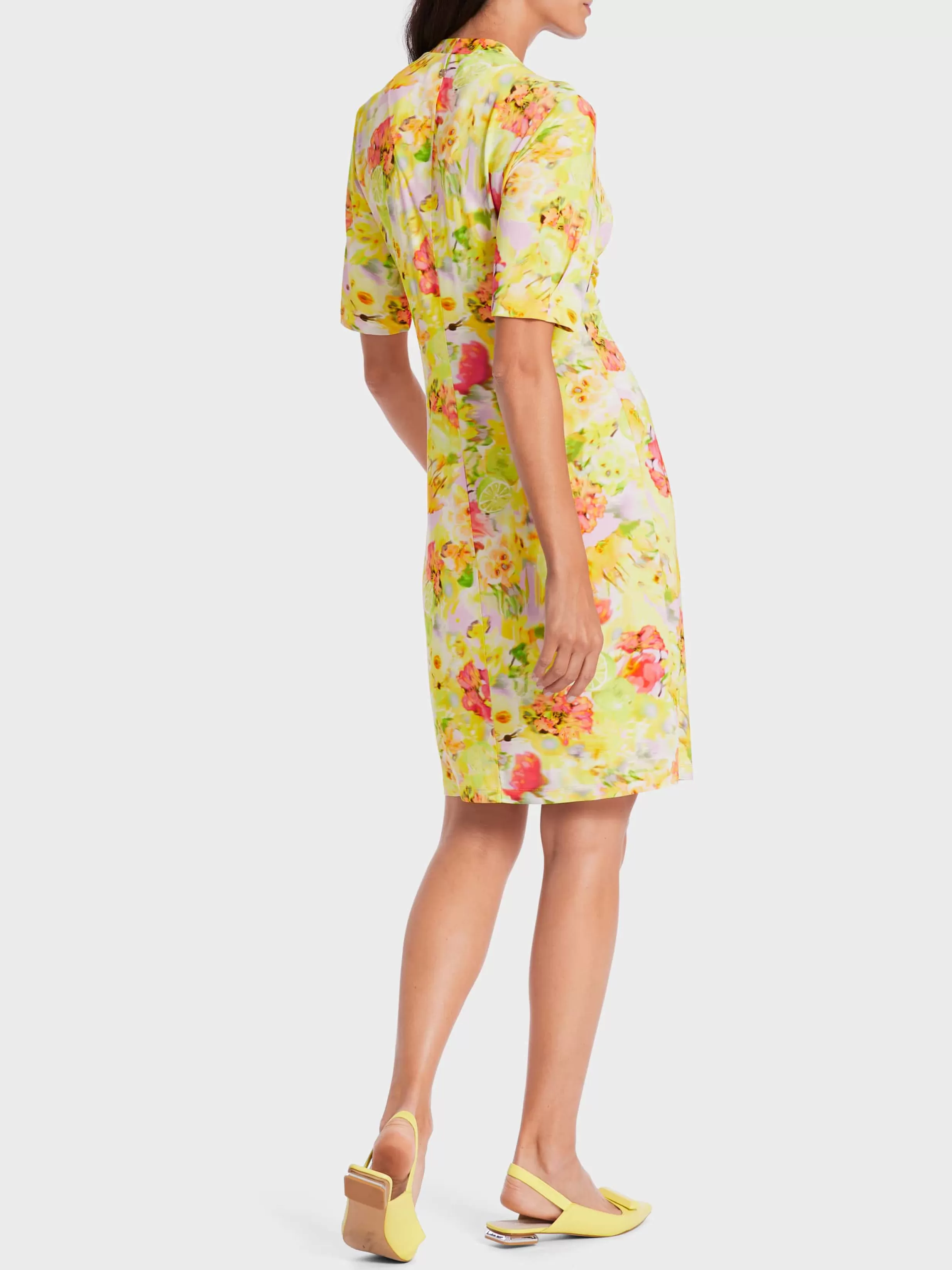 Sale Marc Cain Kleid im blurry Blumen-Dessin pale lemon