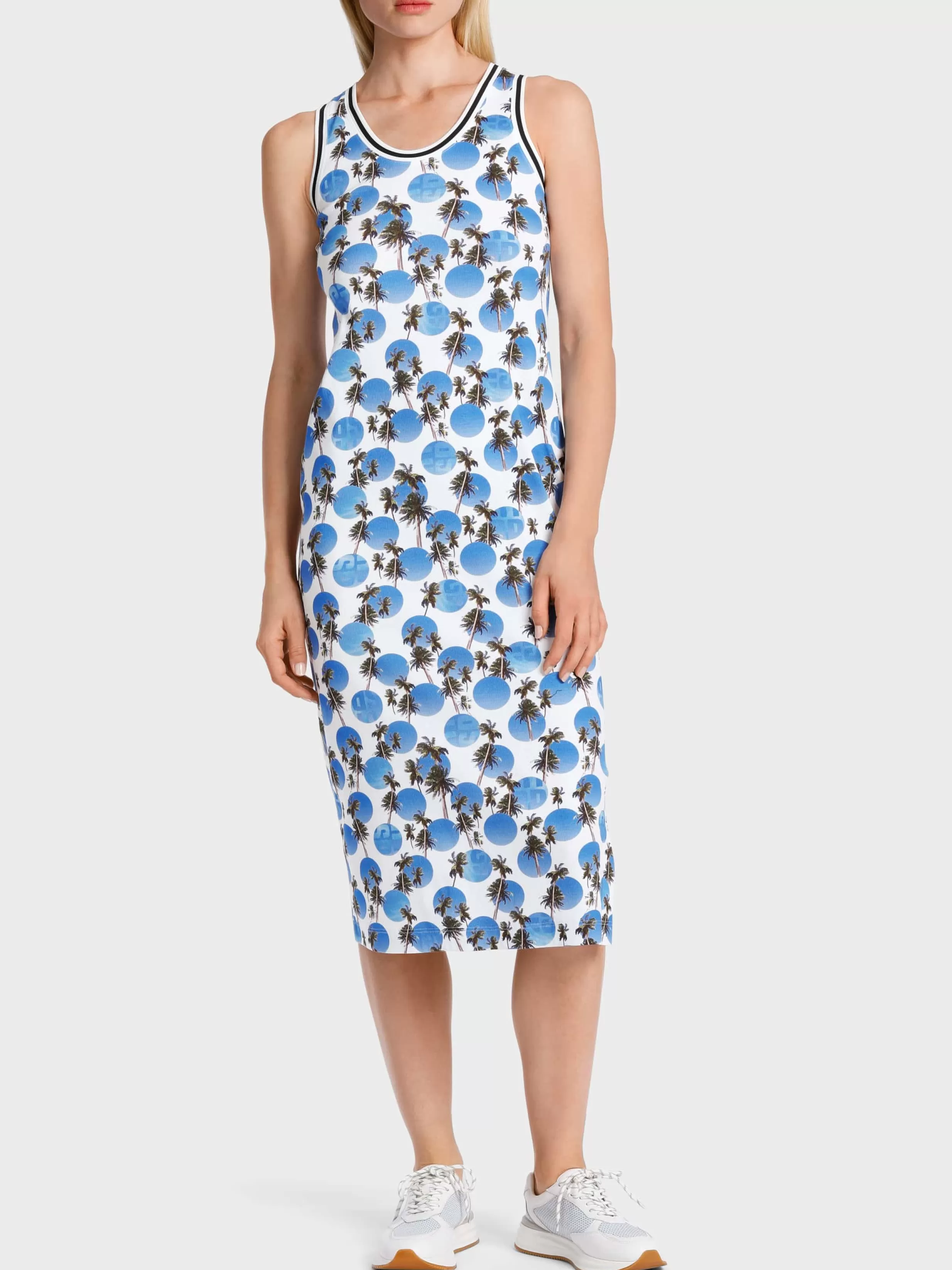 Cheap Marc Cain Kleid mit Beach-Point-Print bright azure