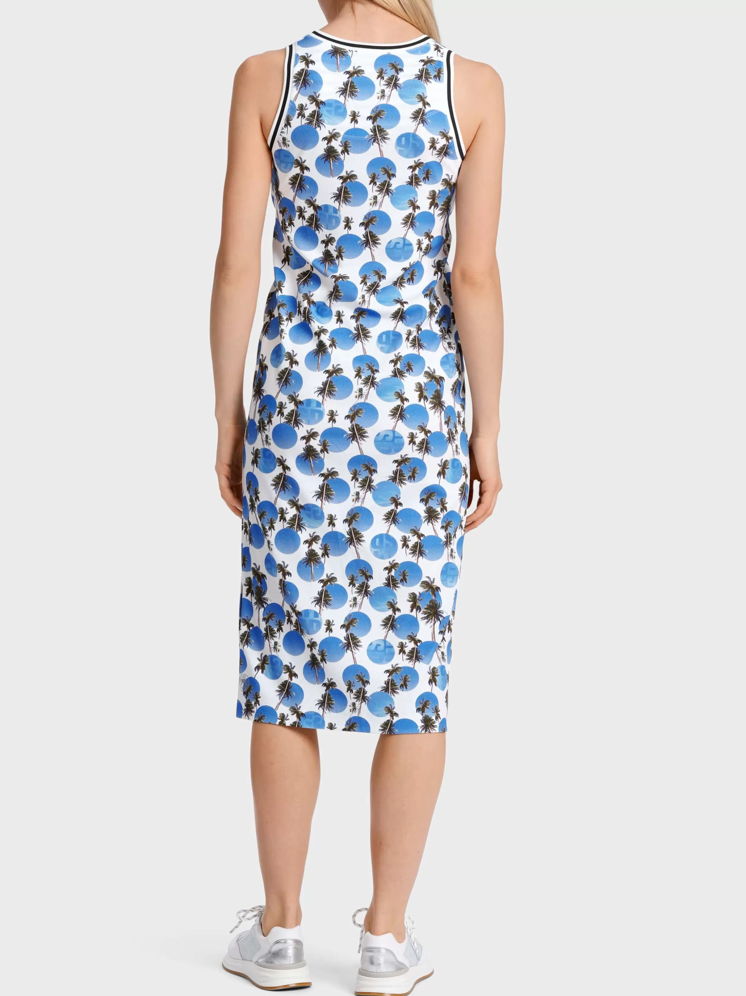 Cheap Marc Cain Kleid mit Beach-Point-Print bright azure