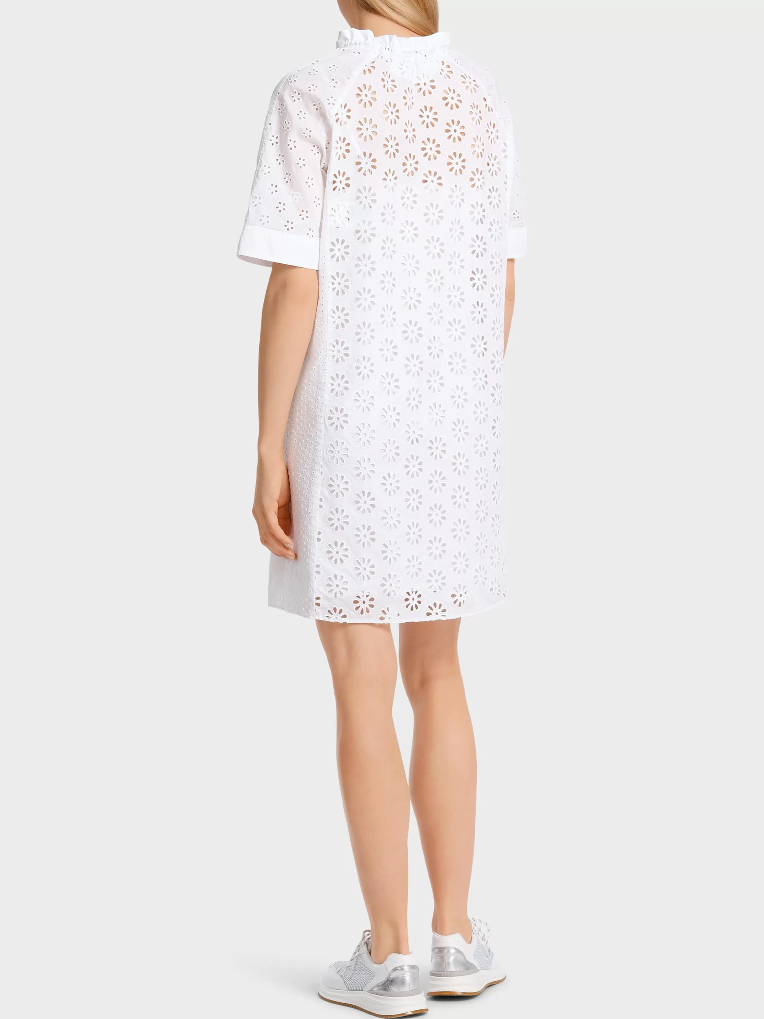 Best Sale Marc Cain Kleid mit Lochstickerei white