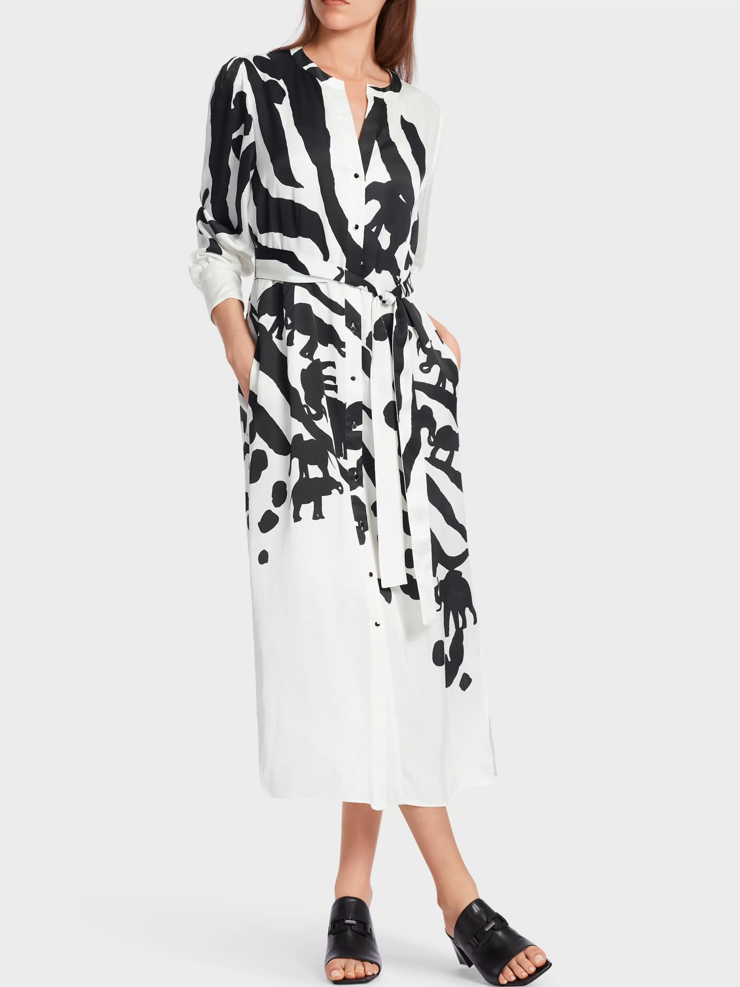 Cheap Marc Cain Kleid mit Print white and black