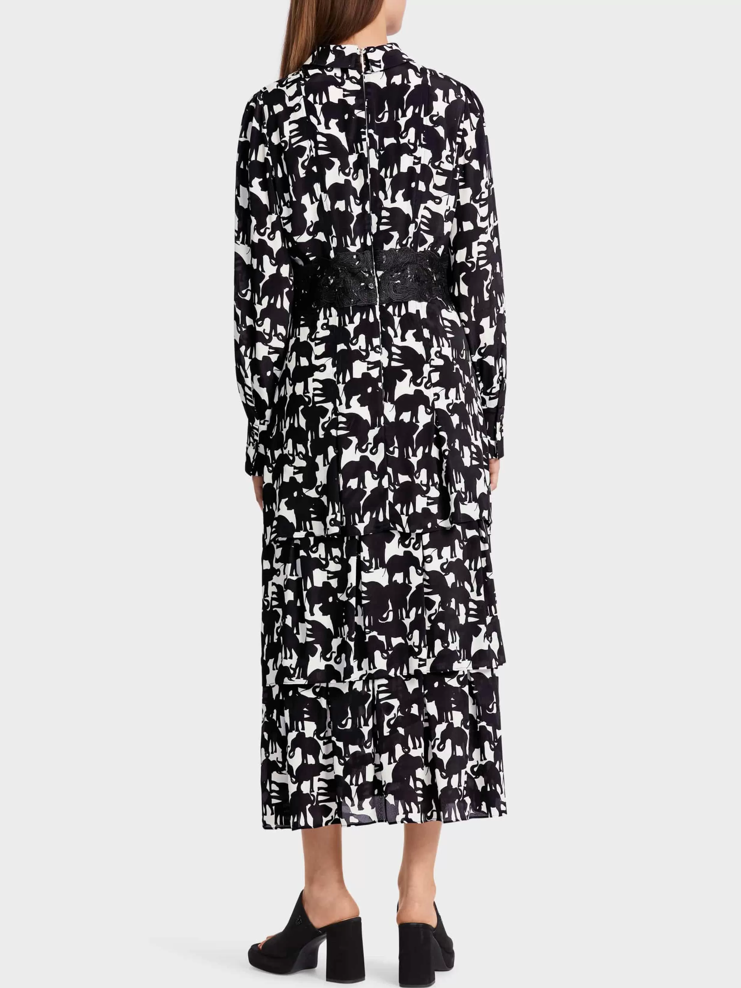 Cheap Marc Cain Kleid mit Seide black and white