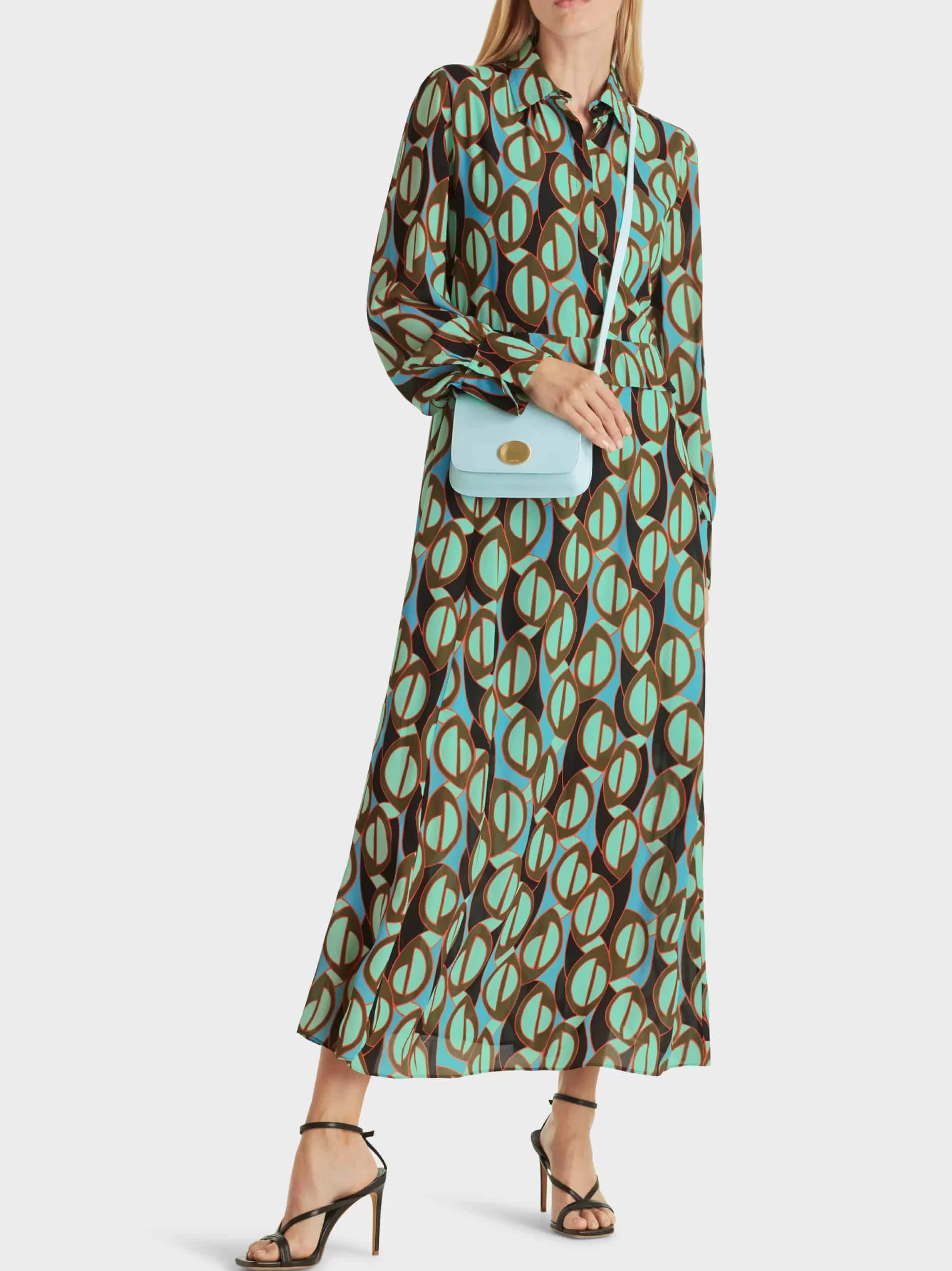 Clearance Marc Cain Kleid mit Taillenvolant soft malachite